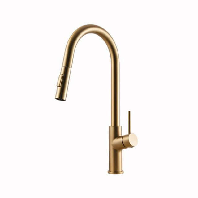 Alternate Image for Houzer 1.75 GPM Kevali Series Brushed Brass Single Handle Pull-Down Kitchen Faucet - KEV-151-BB