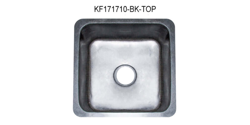 Alternate Image for 17" Black Granite Stone Farmhouse Kitchen Sink, Single Bowl, Reversible, KF171710-BK