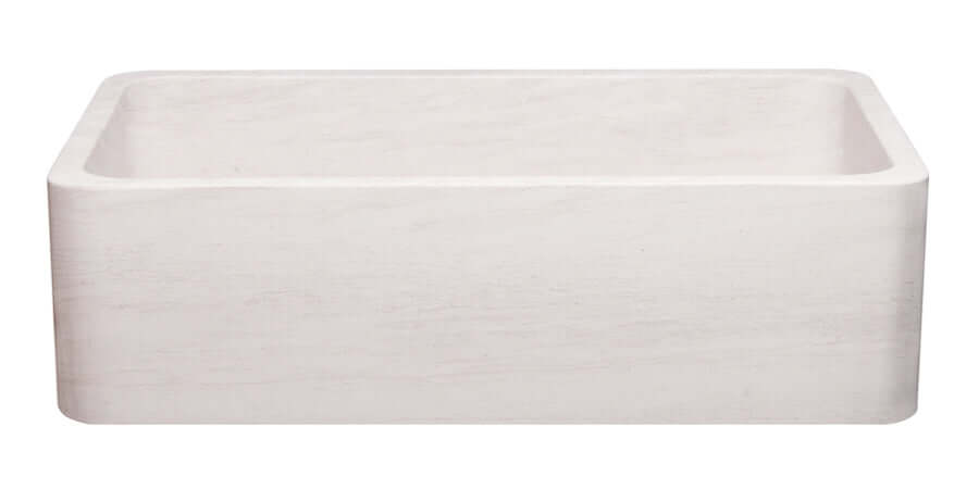 Alternate Image for 36" Stone Farmhouse Kitchen Sink, Smooth Reversible Apron Front, Crema Lyon Limestone, Beige, KF362010SB-NLP-CL