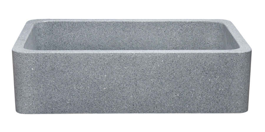 Alternate Image for 42" Stone Farmhouse Kitchen Sink, Smooth Reversible Apron Front, Mercury Granite, Gray, KF422010SB-NLP-M