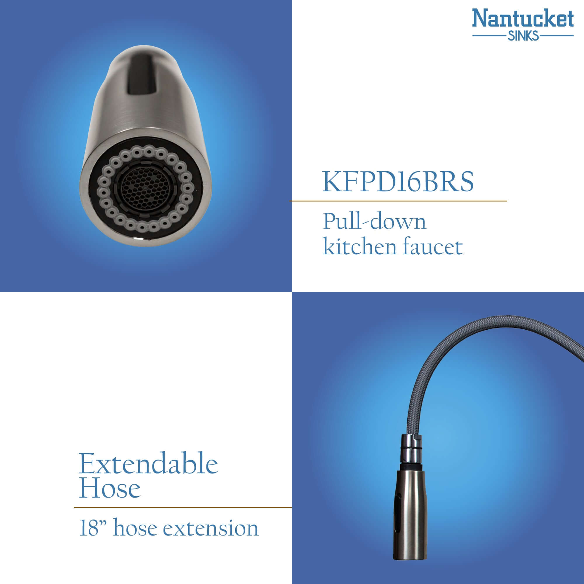 Nantucket sinks premium kitchen lever stainless steel kitchen faucet lever marketing image