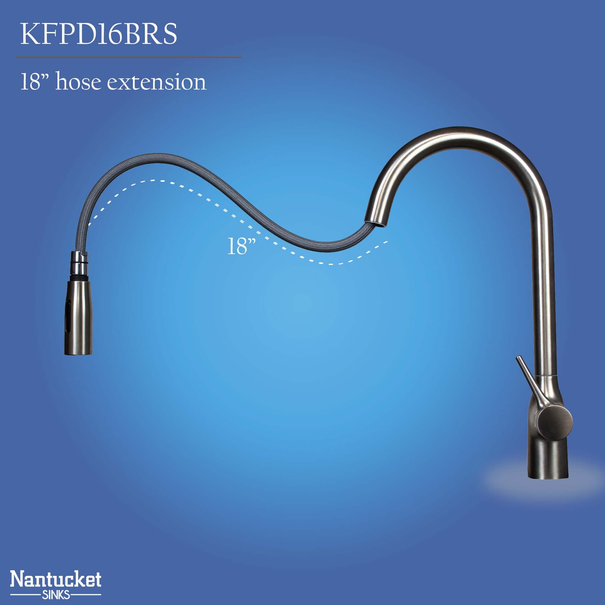 Nantucket sinks premium kitchen lever stainless steel kitchen faucet lever marketing image