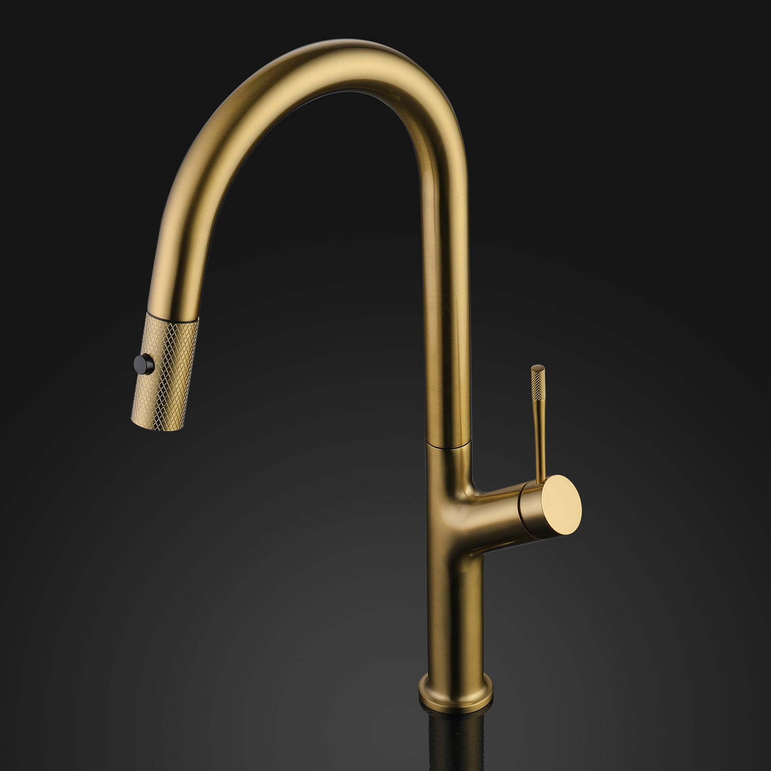 MaestroBath 1.8 GPM Brezza Modern ADA Kitchen Faucet With 2 Jets, Brushed Gold, Lead-Free Brass, KIT-BRZ-BGL
