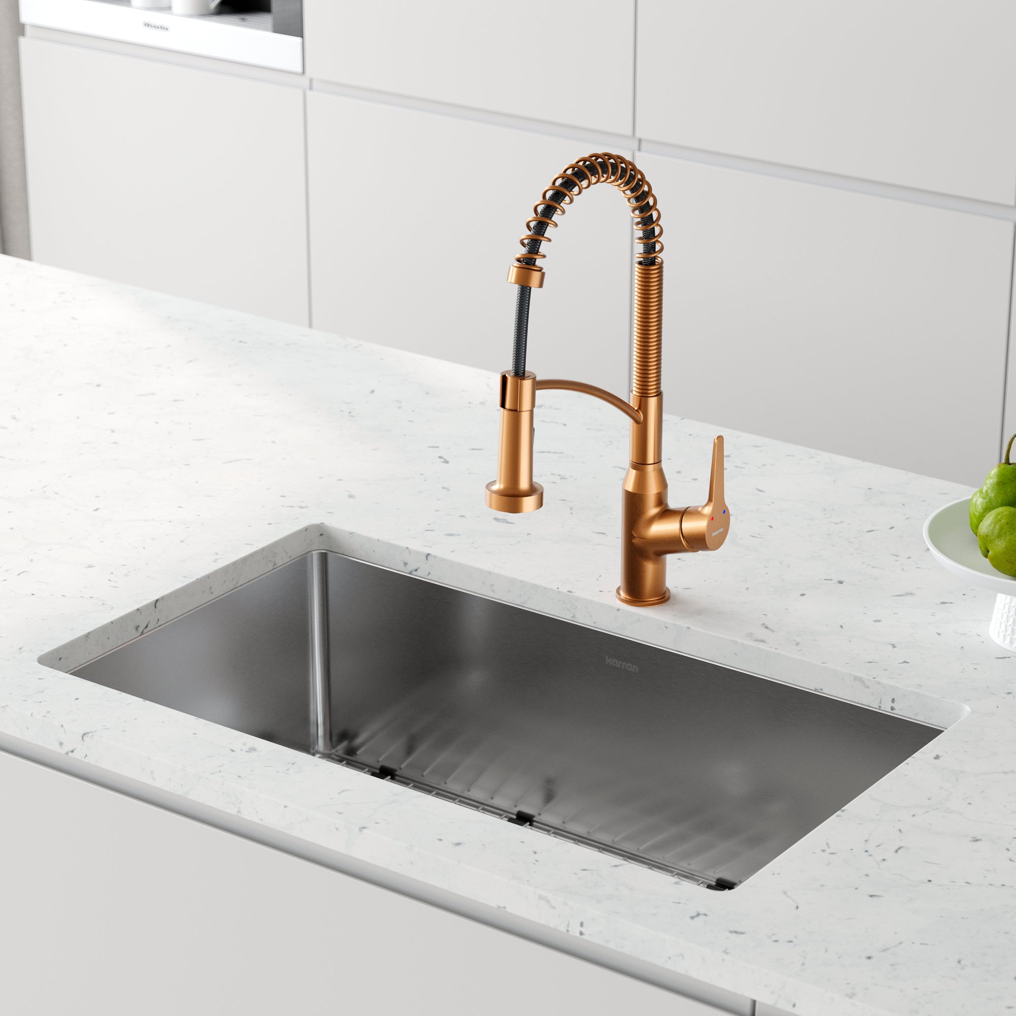 Alternate Image for Karran Scottsdale 1.8 GPM Single Lever Handle Lead-free Brass ADA Kitchen Faucet, Pull-Down Kitchen, Brushed Copper, KKF210BC