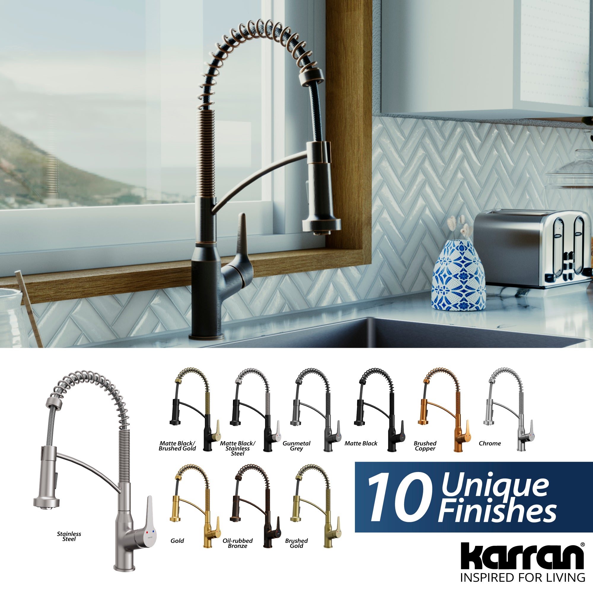 Alternate Image for Karran Scottsdale 1.8 GPM Single Lever Handle Lead-free Brass ADA Kitchen Faucet, Pull-Down Kitchen, Oil Rubbed Bronze, KKF210ORB