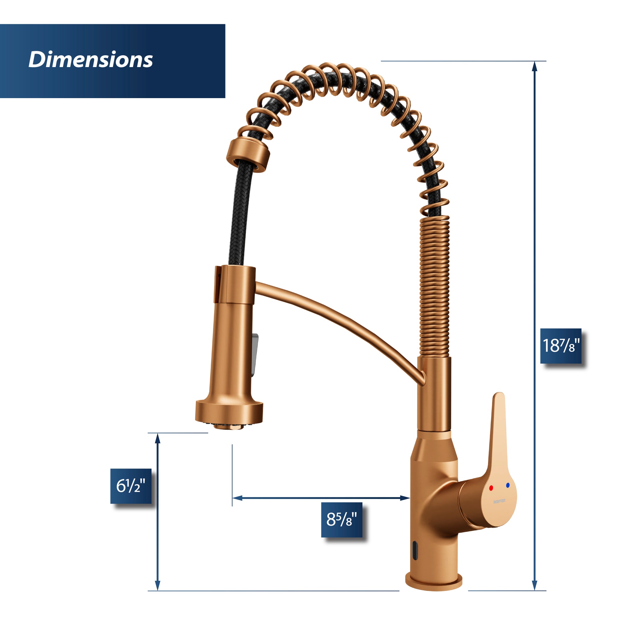 Alternate Image for Karran Alston 1.8 GPM Single Lever Handle Lead-free Brass ADA Touchless Kitchen Faucet, Pull-Down, Brushed Copper, KKF215BC