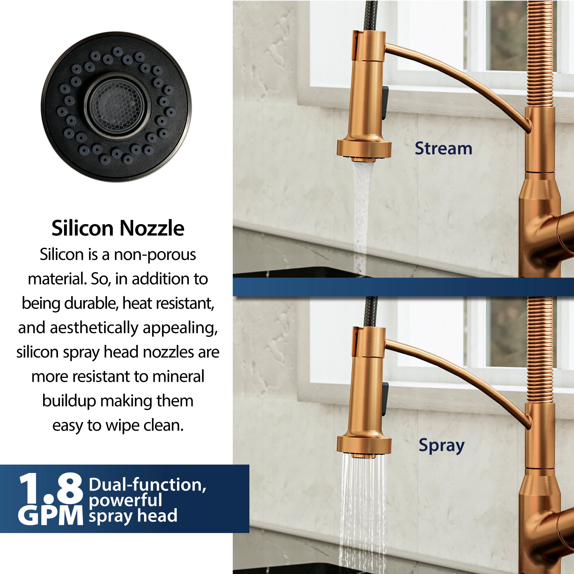Alternate Image for Karran Alston 1.8 GPM Single Lever Handle Lead-free Brass ADA Touchless Kitchen Faucet, Pull-Down, Brushed Copper, KKF215BC