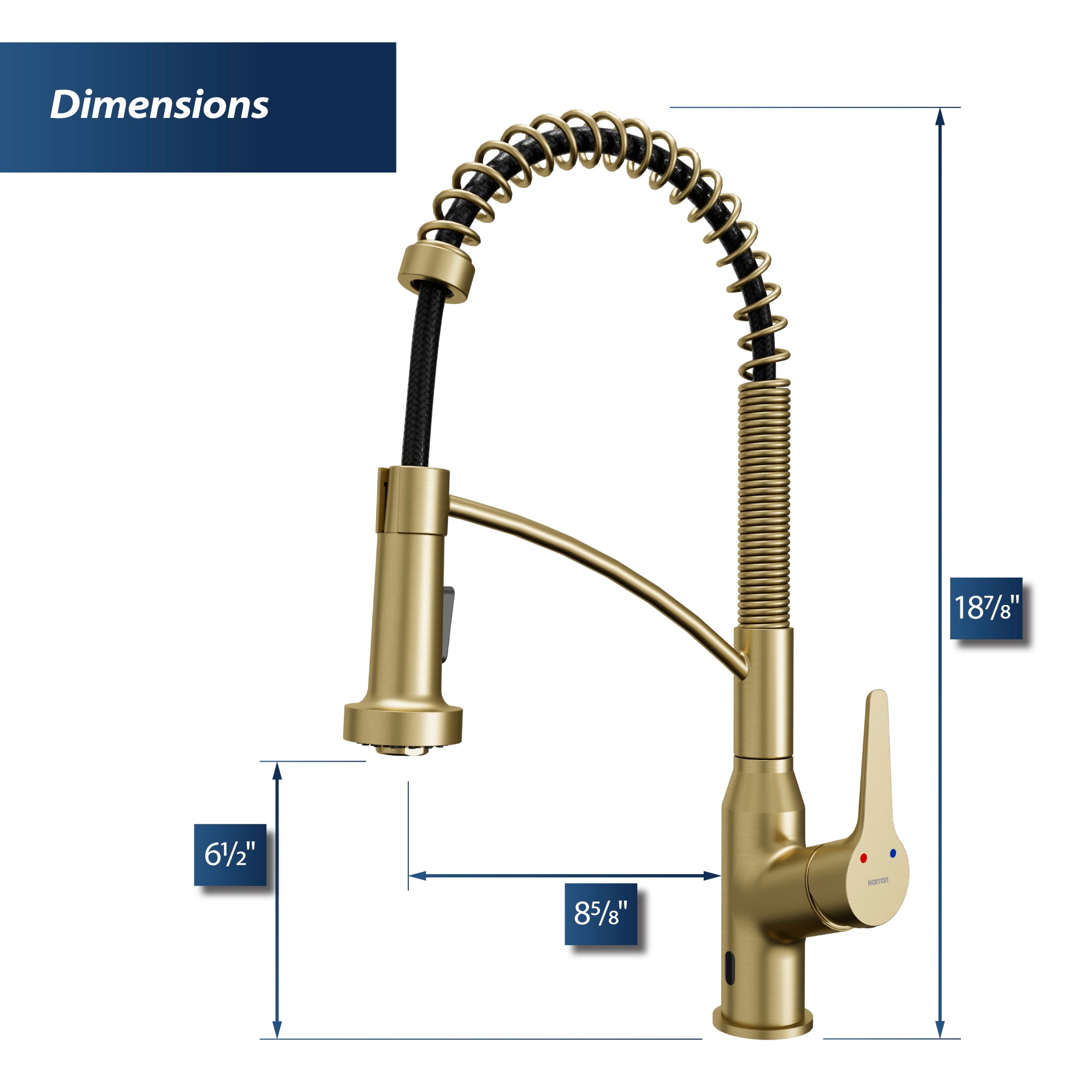 Alternate Image for Karran Alston 1.8 GPM Single Lever Handle Lead-free Brass ADA Touchless Kitchen Faucet, Pull-Down, Brushed Gold, KKF215BG