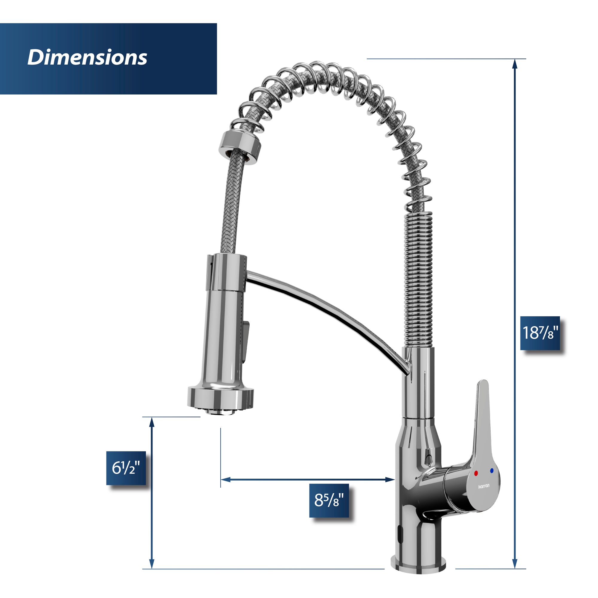 Alternate Image for Karran Alston 1.8 GPM Single Lever Handle Lead-free Brass ADA Touchless Kitchen Faucet, Pull-Down, Chrome, KKF215C