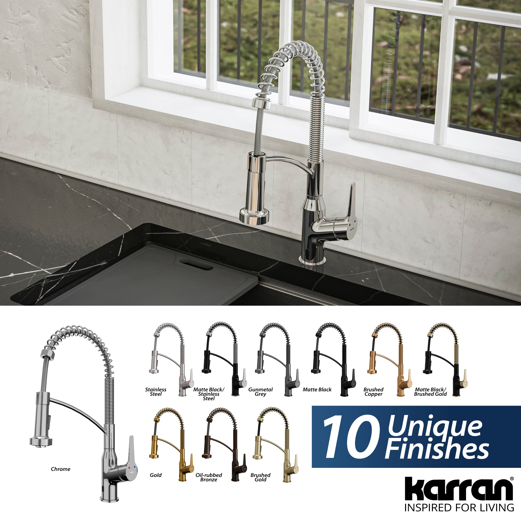 Alternate Image for Karran Alston 1.8 GPM Single Lever Handle Lead-free Brass ADA Touchless Kitchen Faucet, Pull-Down, Chrome, KKF215C