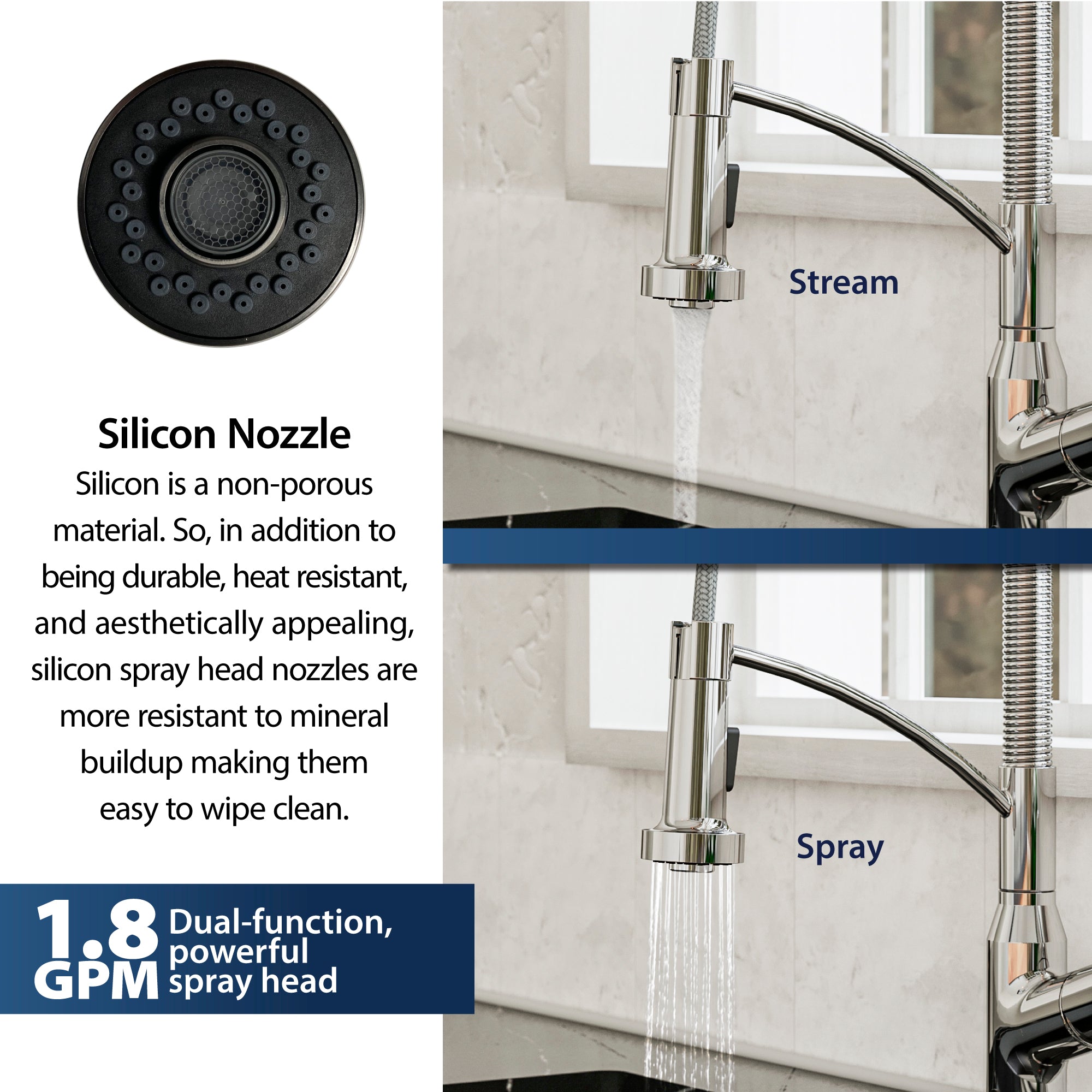 Alternate Image for Karran Alston 1.8 GPM Single Lever Handle Lead-free Brass ADA Touchless Kitchen Faucet, Pull-Down, Chrome, KKF215C