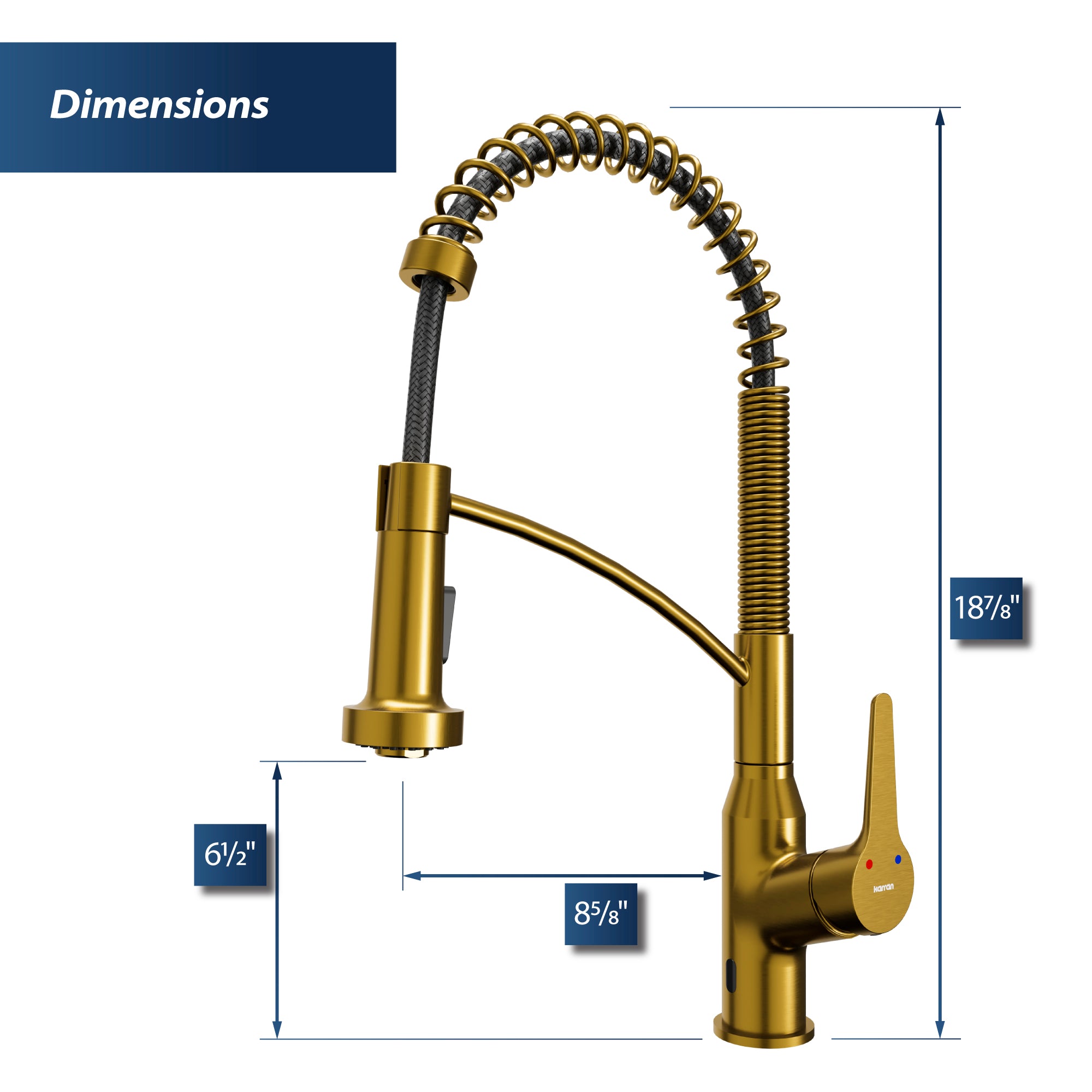 Alternate Image for Karran Alston 1.8 GPM Single Lever Handle Lead-free Brass ADA Touchless Kitchen Faucet, Pull-Down, Gold, KKF215G