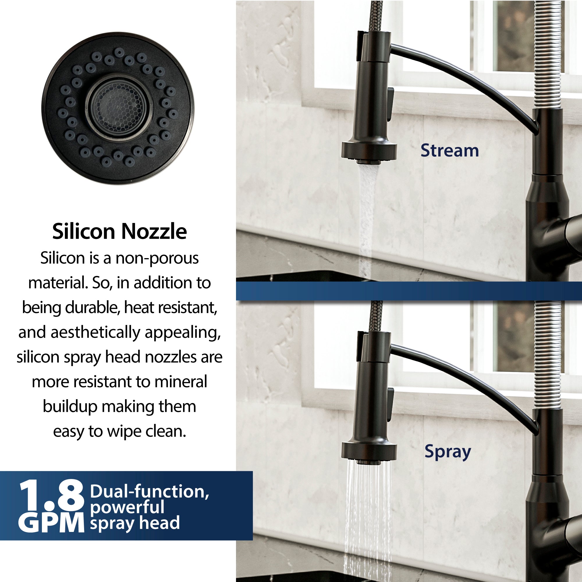 Alternate Image for Karran Alston 1.8 GPM Single Lever Handle Lead-free Brass ADA Touchless Kitchen Faucet, Pull-Down, Matte Black & Stainless Steel, KKF215MBSS