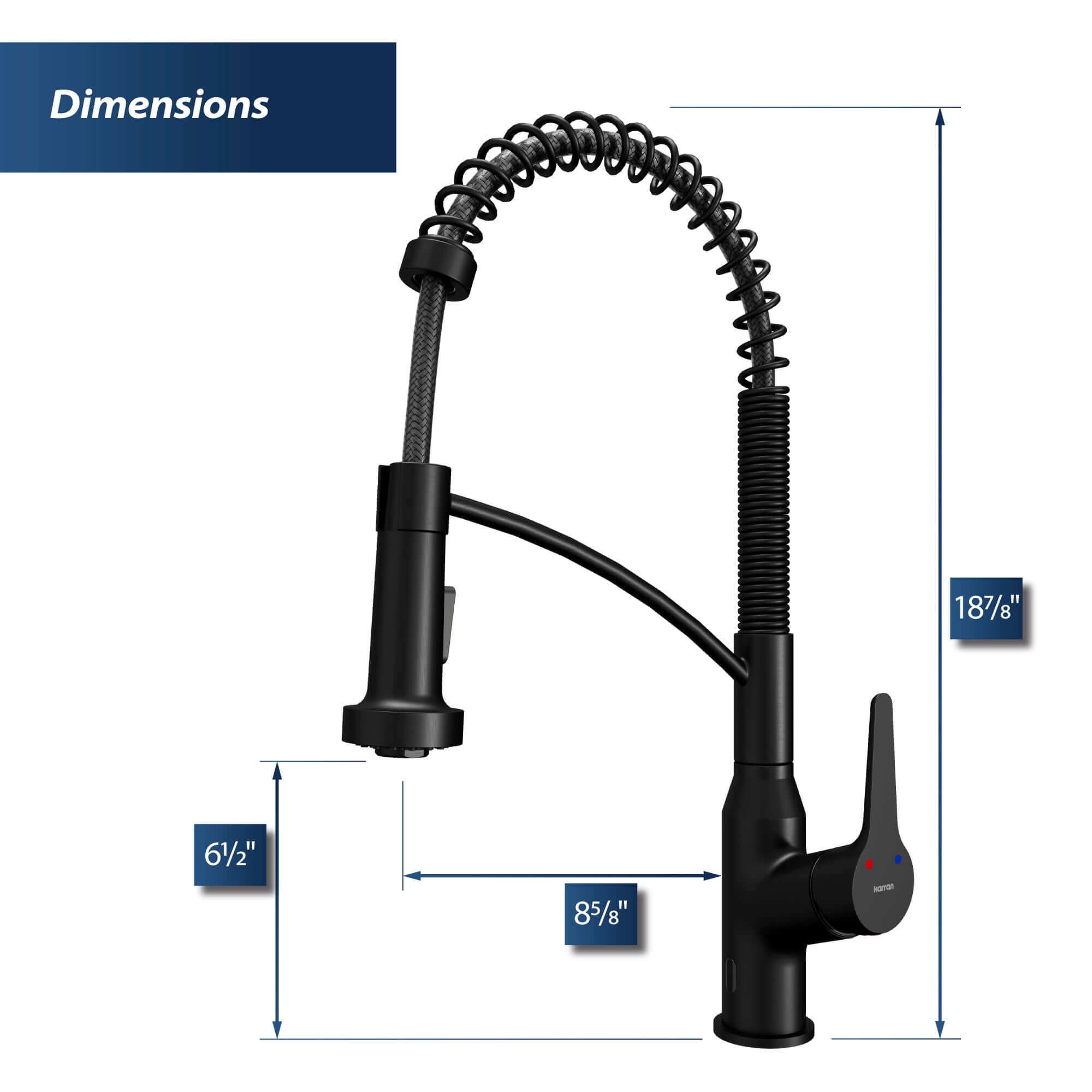 Alternate Image for Karran Alston 1.8 GPM Single Lever Handle Lead-free Brass ADA Touchless Kitchen Faucet, Pull-Down, Matte Black, KKF215MB