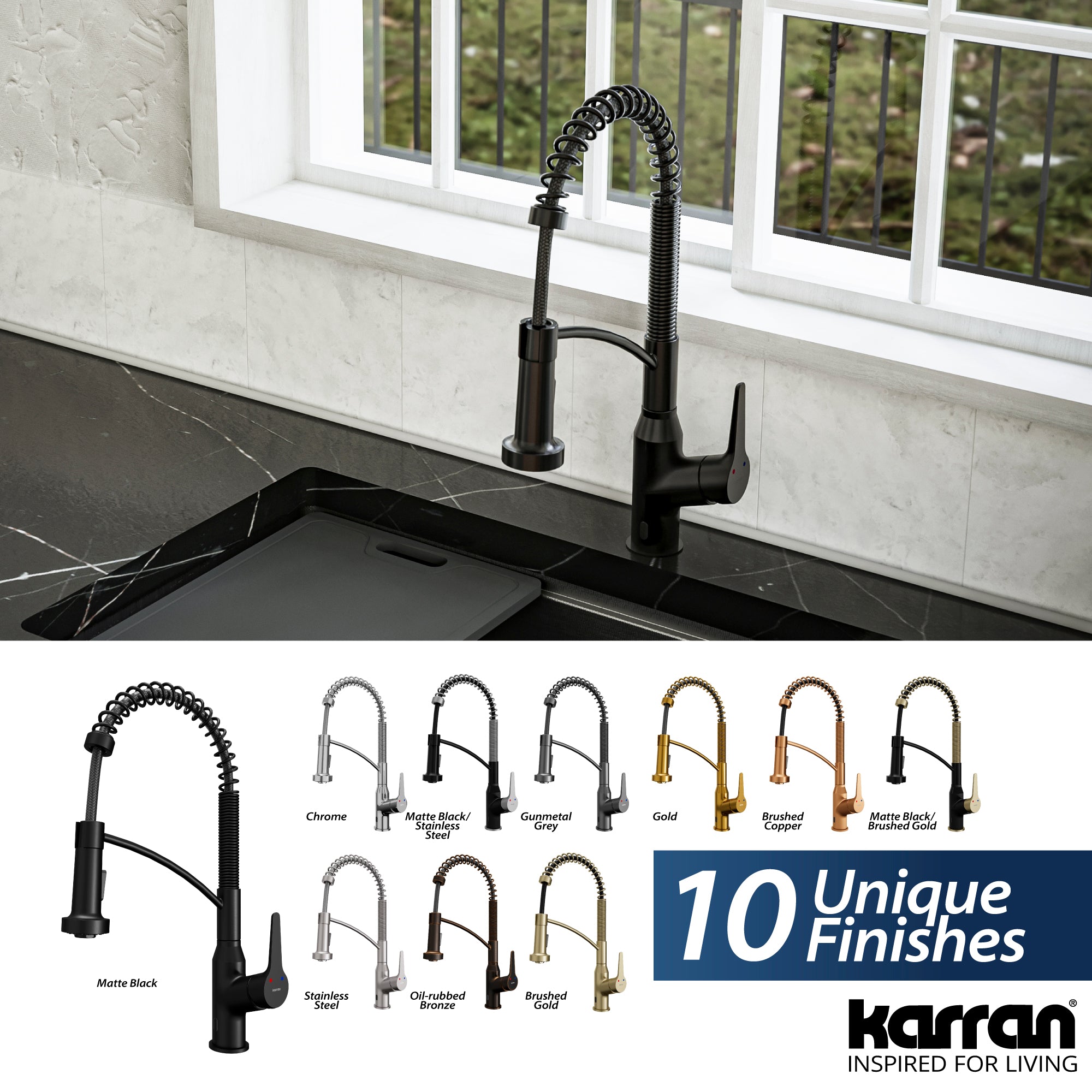 Alternate Image for Karran Alston 1.8 GPM Single Lever Handle Lead-free Brass ADA Touchless Kitchen Faucet, Pull-Down, Matte Black, KKF215MB