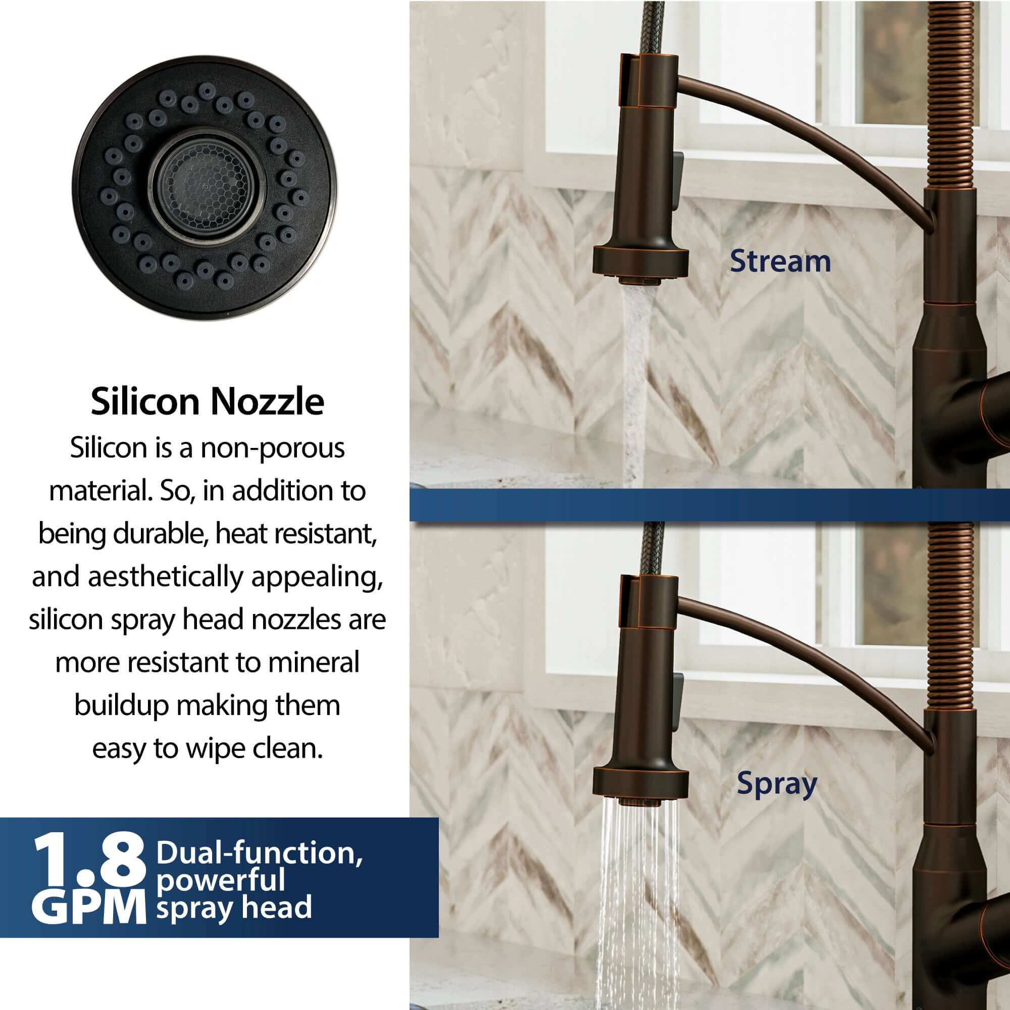 Alternate Image for Karran Alston 1.8 GPM Single Lever Handle Lead-free Brass ADA Touchless Kitchen Faucet, Pull-Down, Oil Rubbed Bronze, KKF215ORB