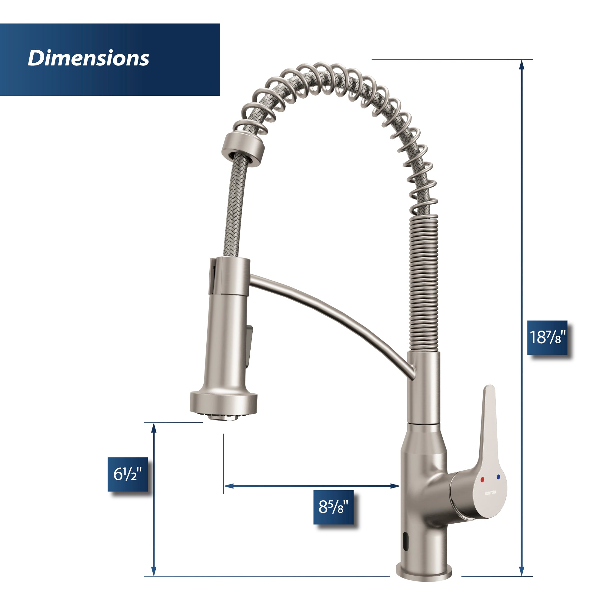 Alternate Image for Karran Alston 1.8 GPM Single Lever Handle Lead-free Brass ADA Touchless Kitchen Faucet, Pull-Down, Oil Rubbed Bronze, KKF215SS
