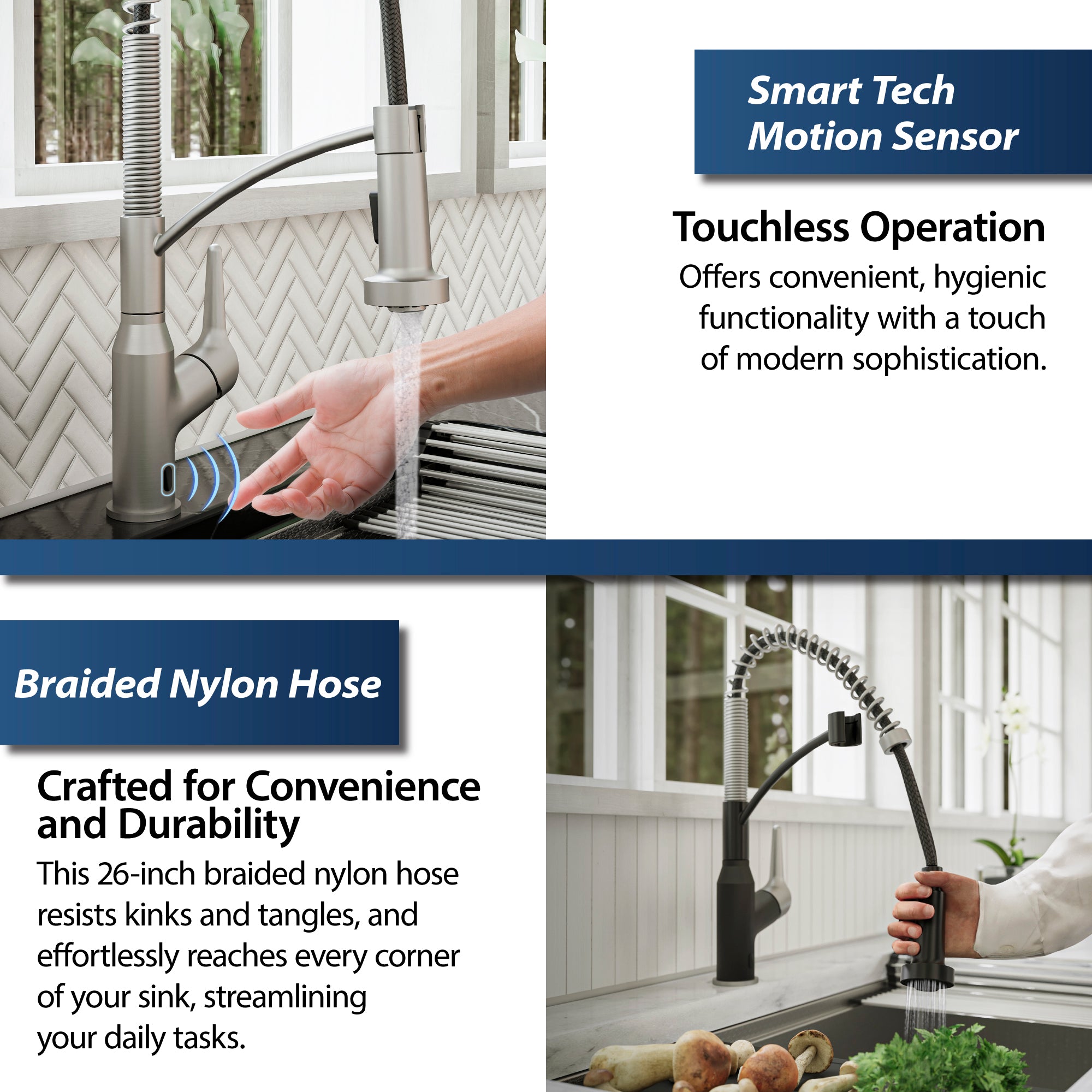 Alternate Image for Karran Alston 1.8 GPM Single Lever Handle Lead-free Brass ADA Touchless Kitchen Faucet, Pull-Down, Oil Rubbed Bronze, KKF215SS
