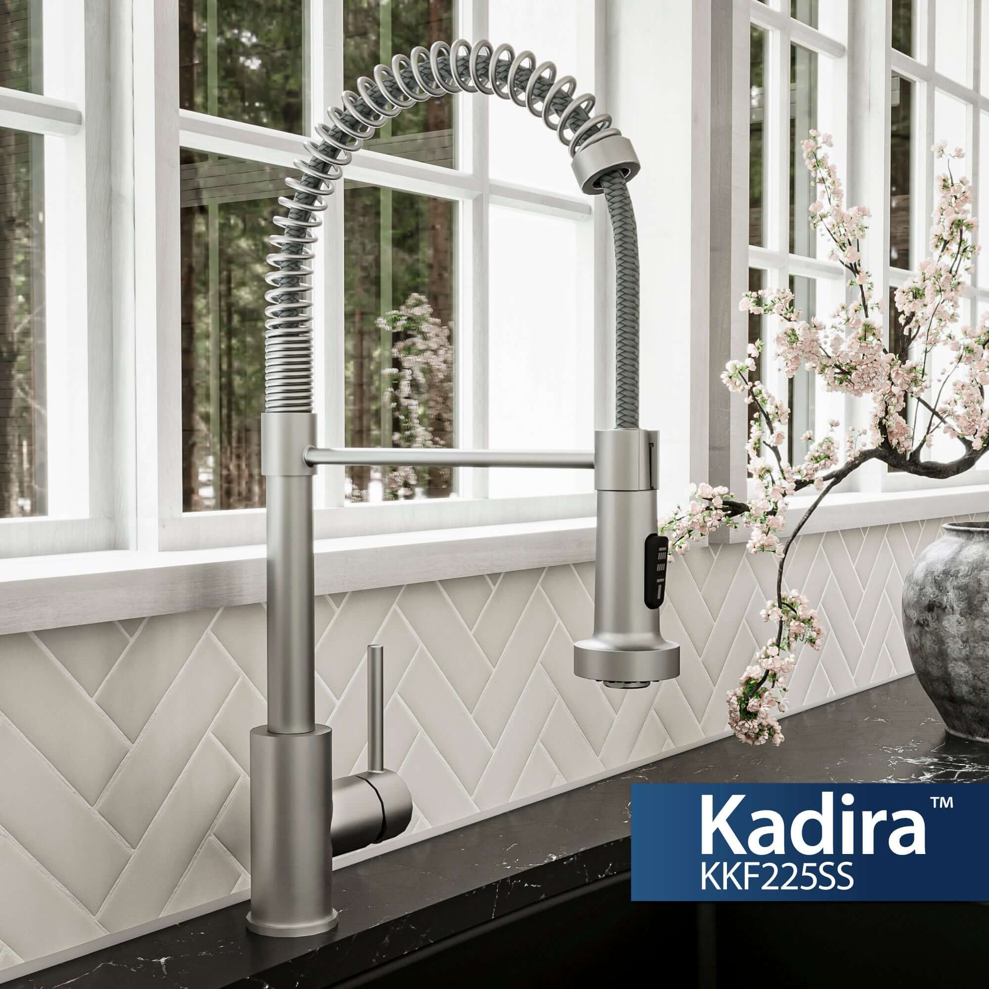 Alternate Image for Karran Kadira 1.8 GPM Single Lever Handle Lead-free Brass ADA Kitchen Faucet, Pull-Down, Stainless Steel, KKF225SS