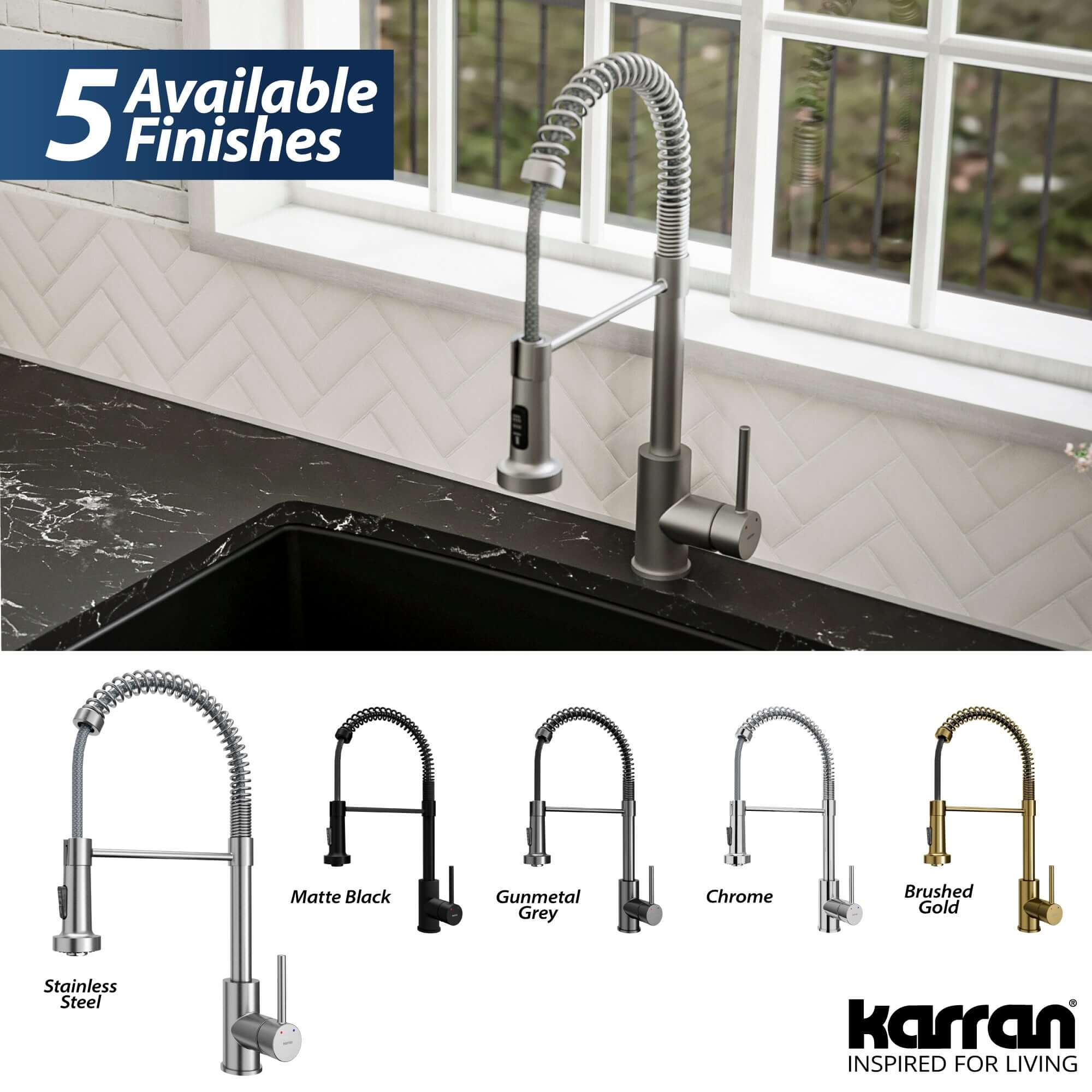 Alternate Image for Karran Kadira 1.8 GPM Single Lever Handle Lead-free Brass ADA Kitchen Faucet, Pull-Down, Stainless Steel, KKF225SS