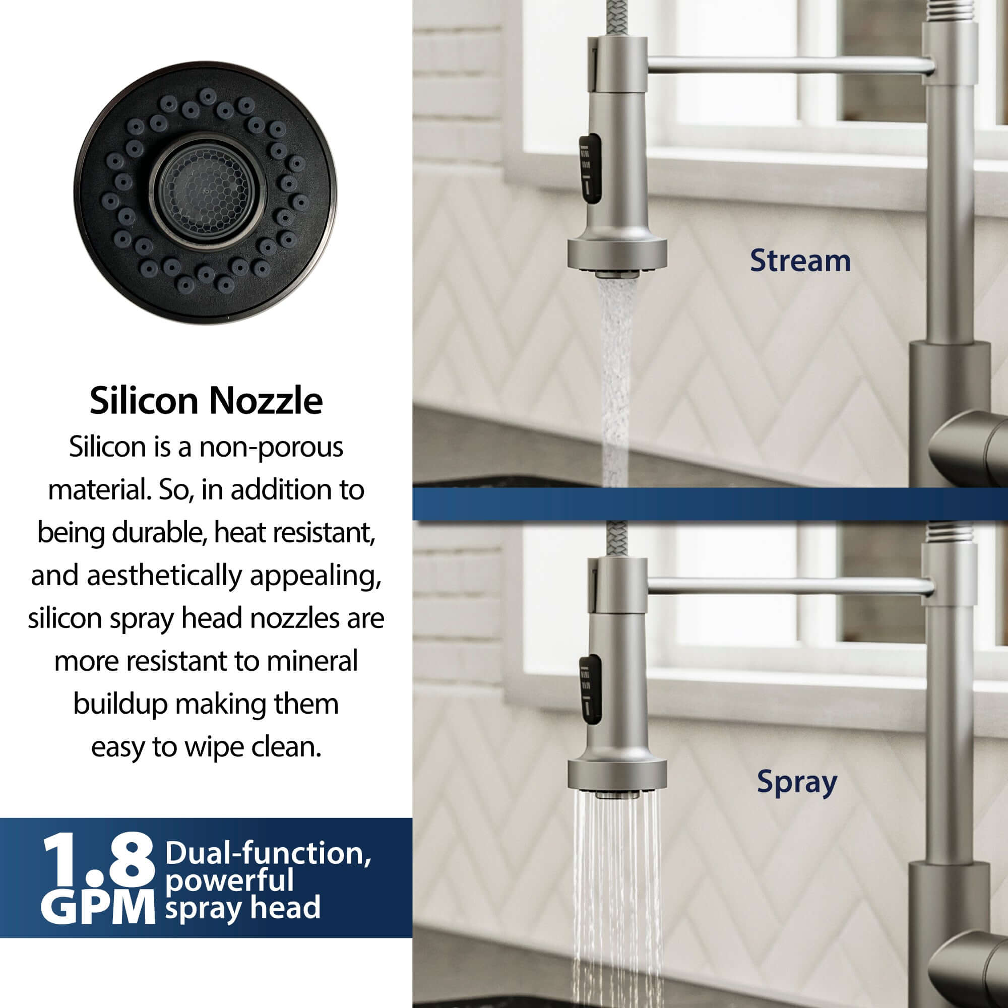 Alternate Image for Karran Kadira 1.8 GPM Single Lever Handle Lead-free Brass ADA Kitchen Faucet, Pull-Down, Stainless Steel, KKF225SS