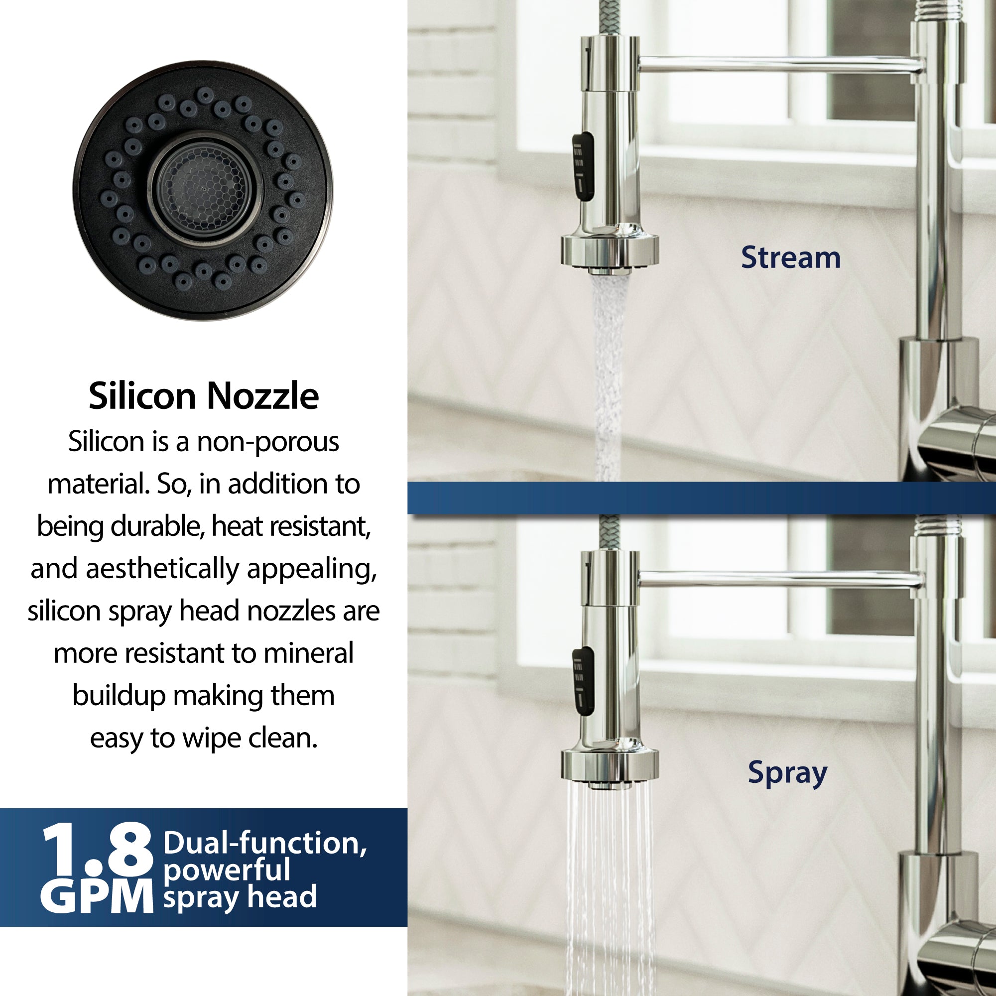 Alternate Image for Karran Loxton 1.8 GPM Single Lever Handle Lead-free Brass ADA Touchless Kitchen Faucet, Pull-Down, Chrome, KKF228C