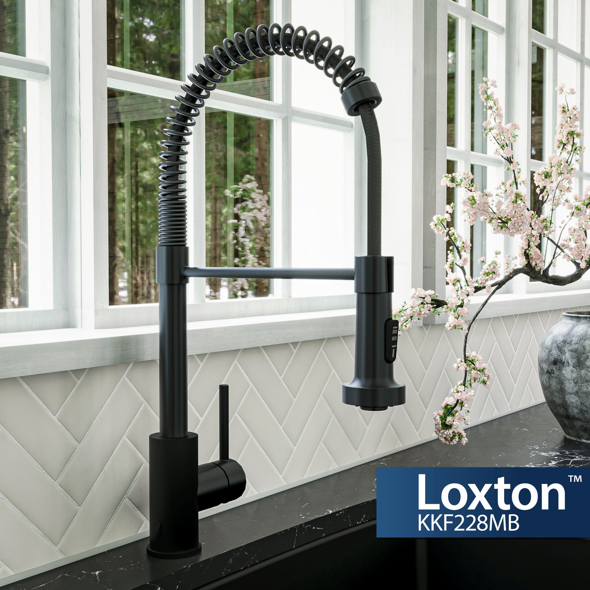Alternate Image for Karran Loxton 1.8 GPM Single Lever Handle Lead-free Brass ADA Touchless Kitchen Faucet, Pull-Down, Matte Black, KKF228MB