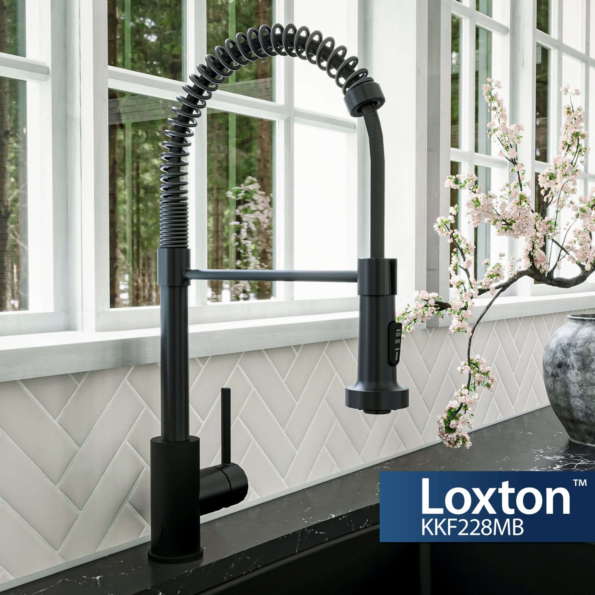 Alternate Image for Karran Loxton 1.8 GPM Single Lever Handle Lead-free Brass ADA Touchless Kitchen Faucet, Pull-Down, Matte Black, KKF228MB
