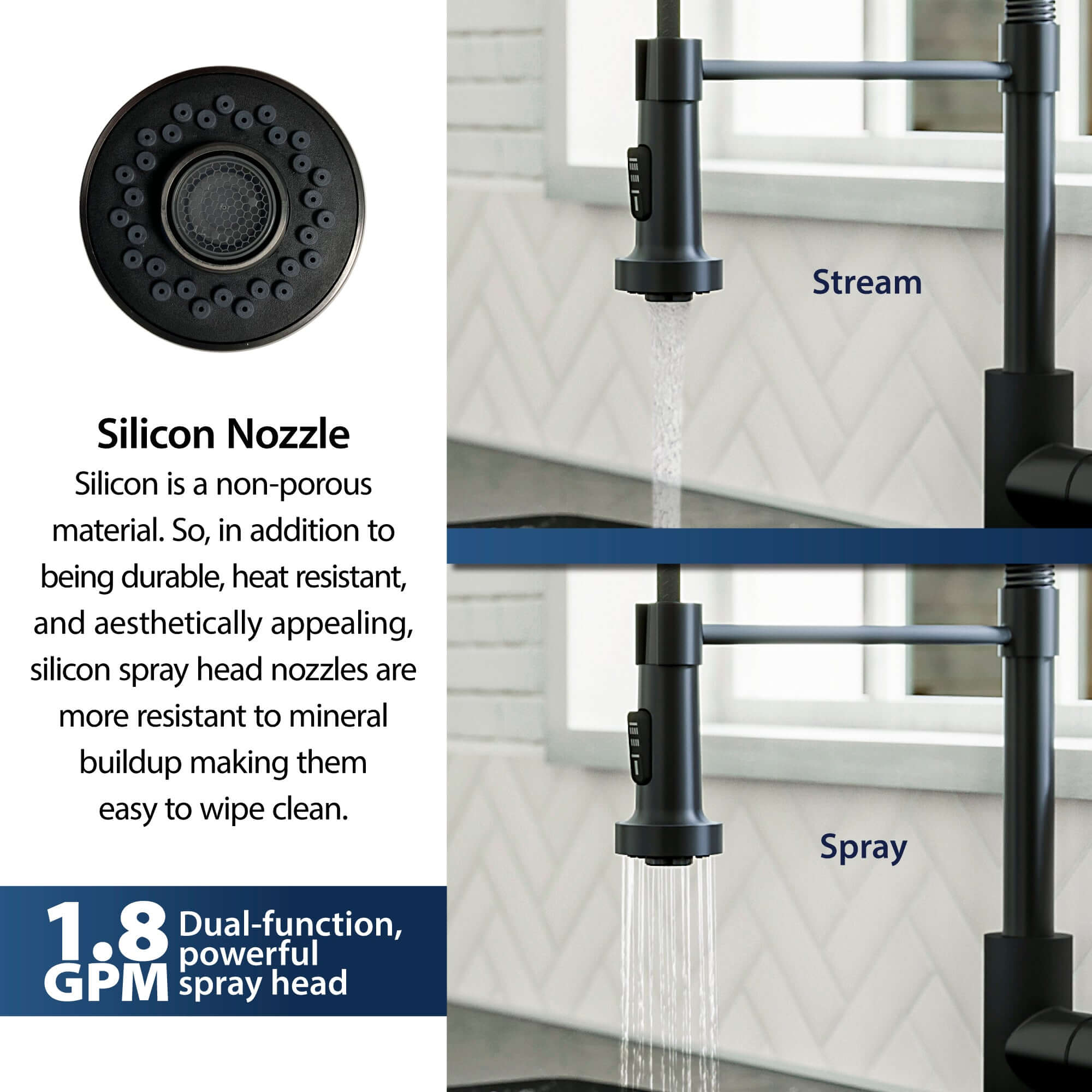 Alternate Image for Karran Loxton 1.8 GPM Single Lever Handle Lead-free Brass ADA Touchless Kitchen Faucet, Pull-Down, Matte Black, KKF228MB