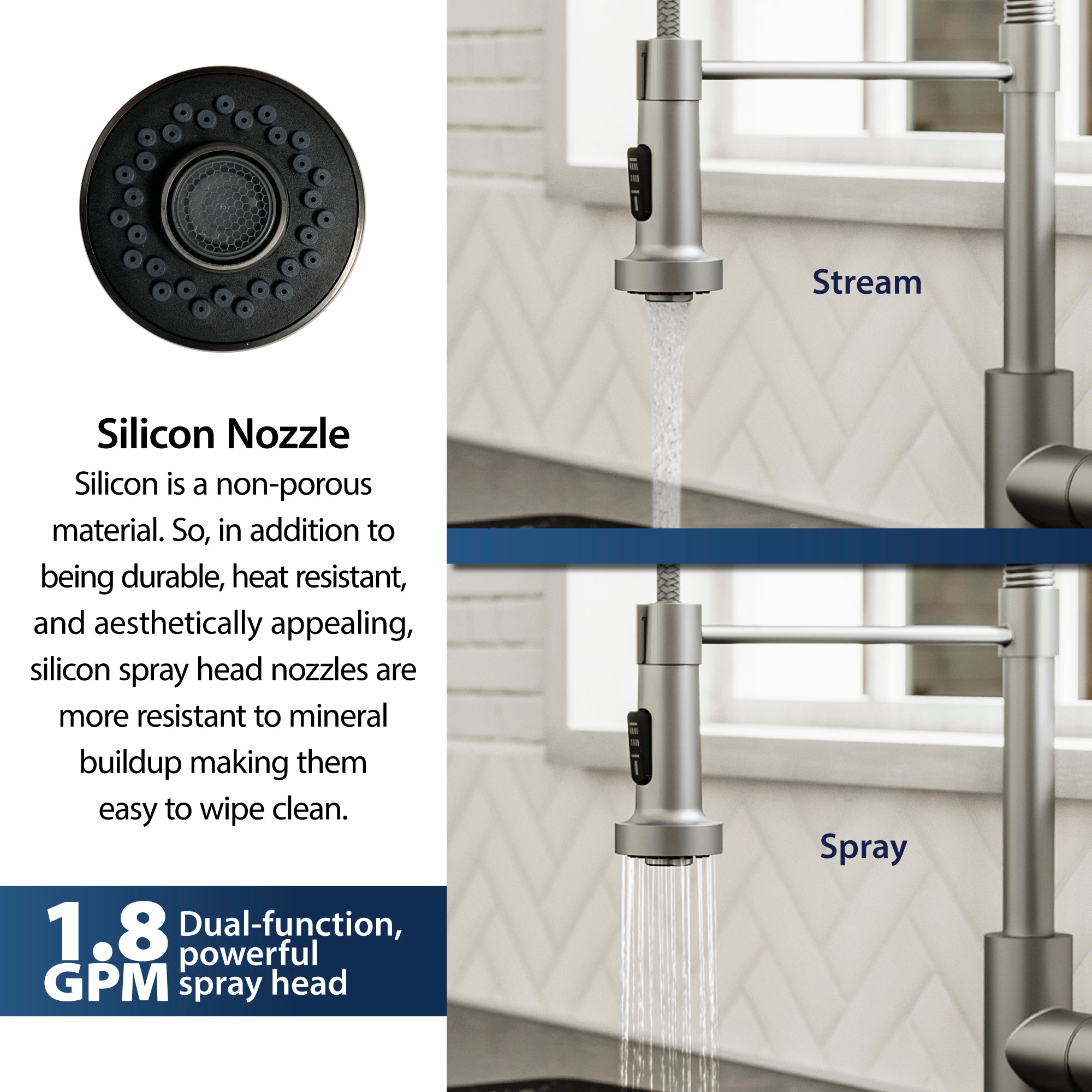 Alternate Image for Karran Loxton 1.8 GPM Single Lever Handle Lead-free Brass ADA Touchless Kitchen Faucet, Pull-Down, Stainless Steel, KKF228SS