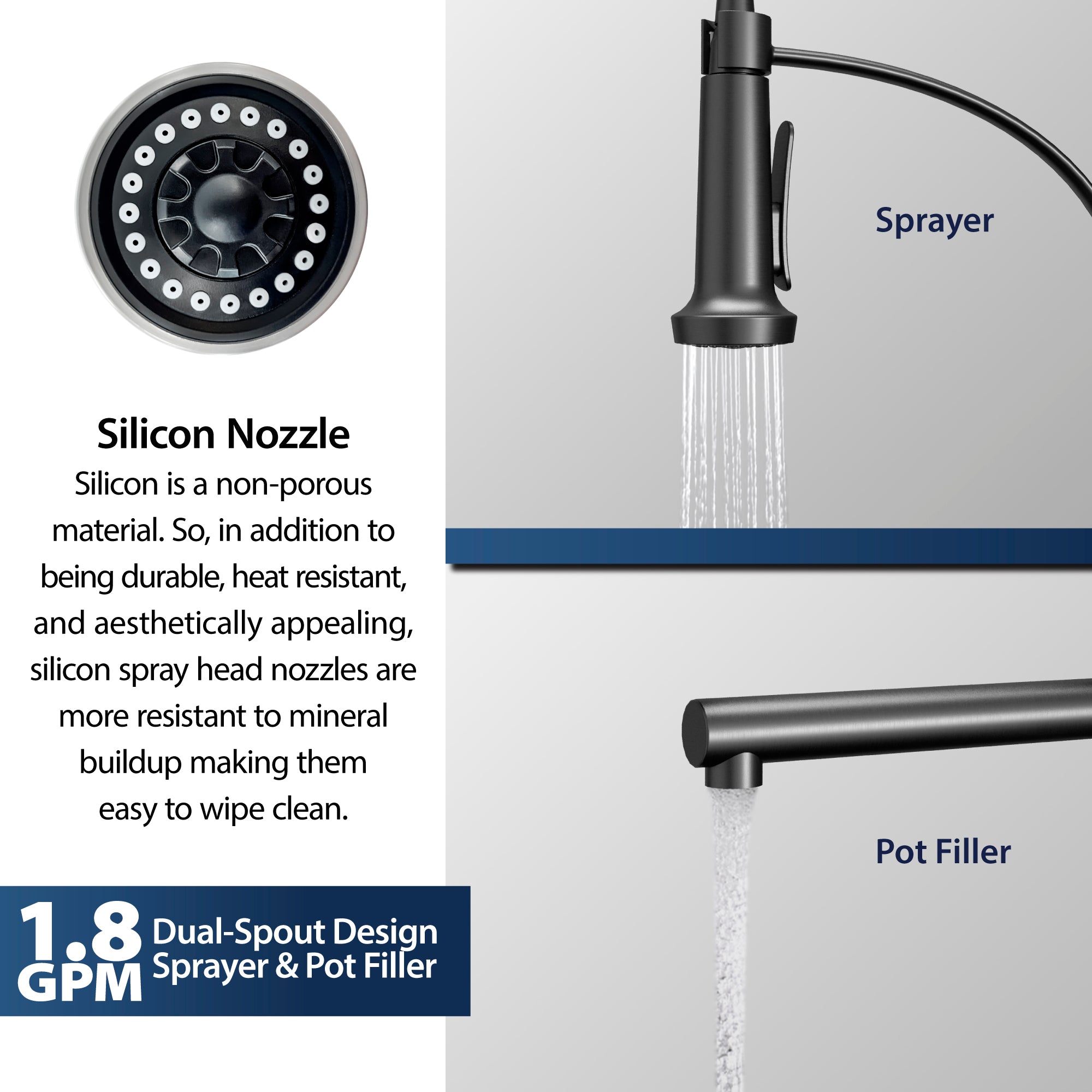 Alternate Image for Karran Adlington 1.8 GPM Single Lever Handle Lead-free Brass ADA Kitchen Faucet, Pull-Down, Gunmetal Grey, KKF360GG