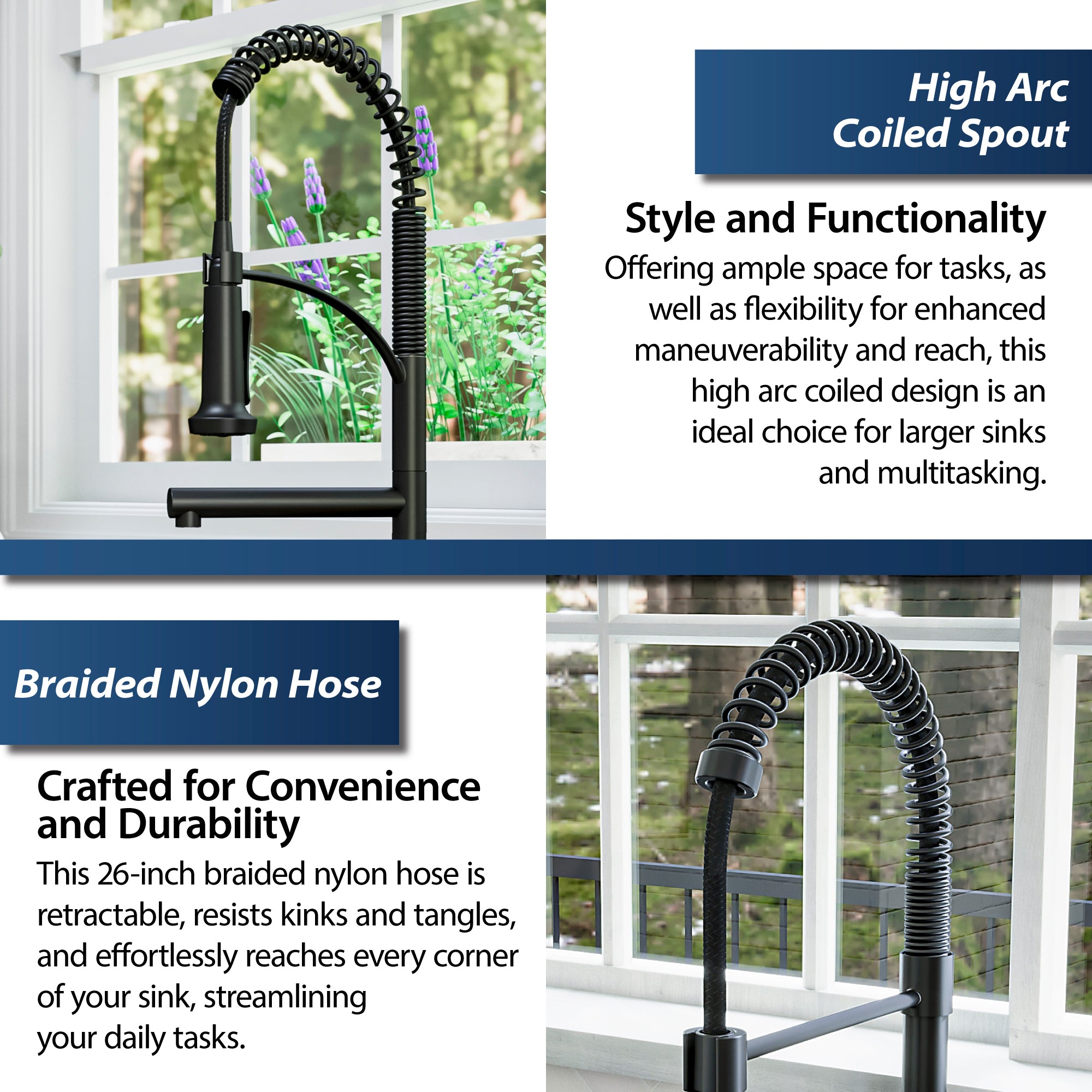 Alternate Image for Karran Adlington 1.8 GPM Single Lever Handle Lead-free Brass ADA Kitchen Faucet, Pull-Down, Matte Black, KKF360MB