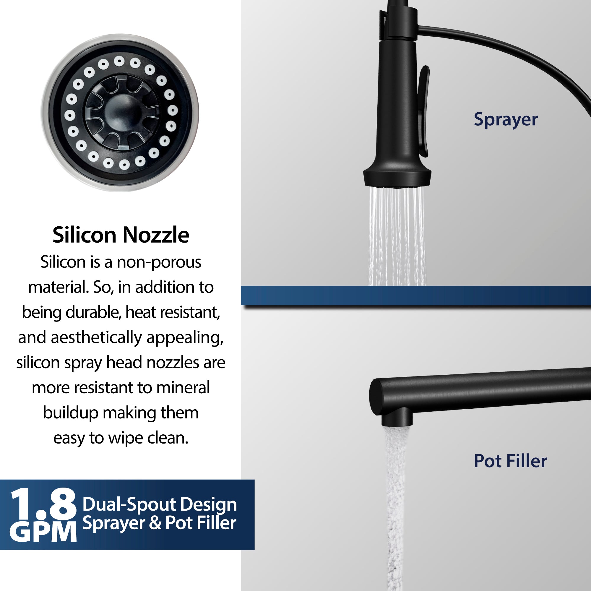 Alternate Image for Karran Adlington 1.8 GPM Single Lever Handle Lead-free Brass ADA Kitchen Faucet, Pull-Down, Matte Black, KKF360MB