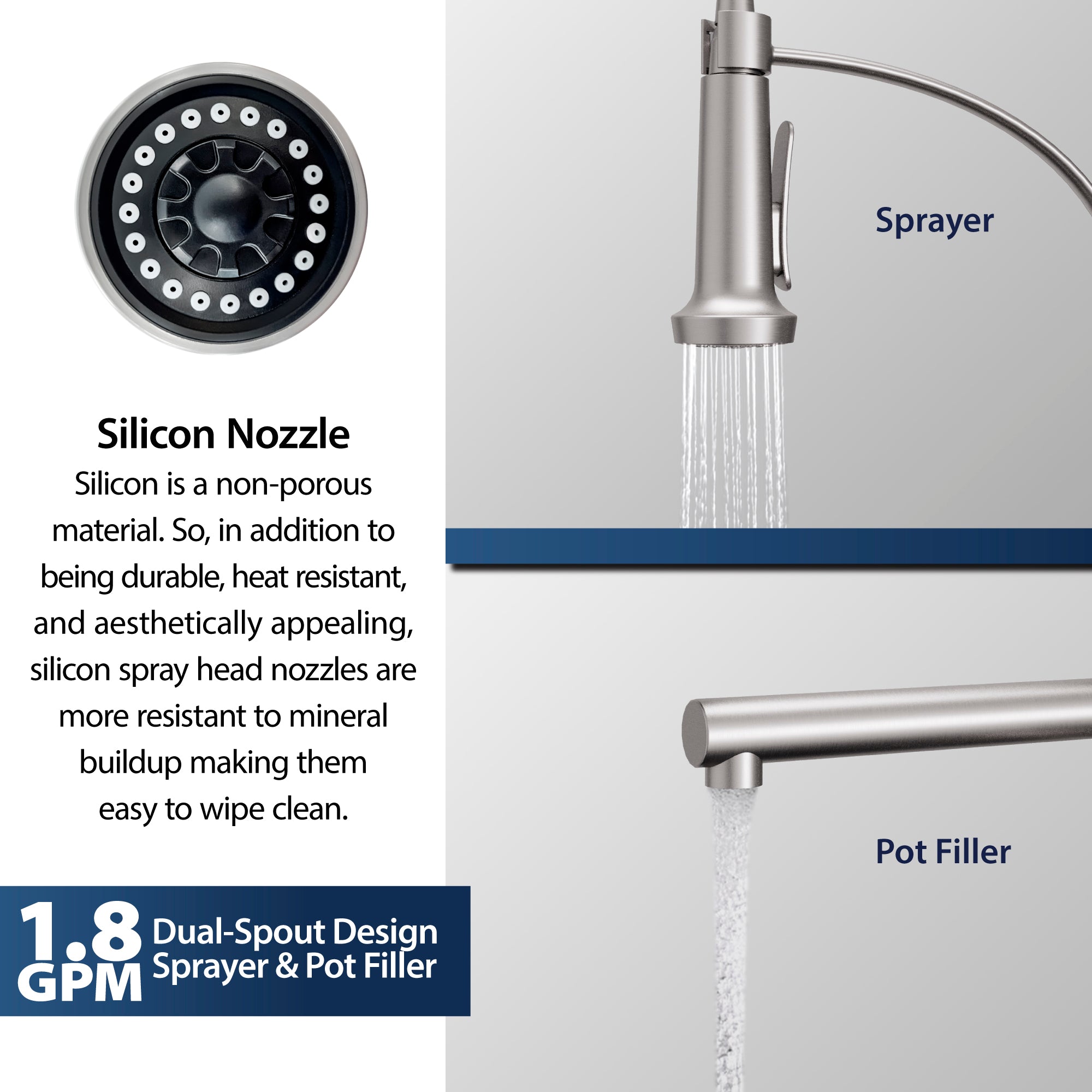 Alternate Image for Karran Adlington 1.8 GPM Single Lever Handle Lead-free Brass ADA Kitchen Faucet, Pull-Down, Stainless Steel, KKF360SS