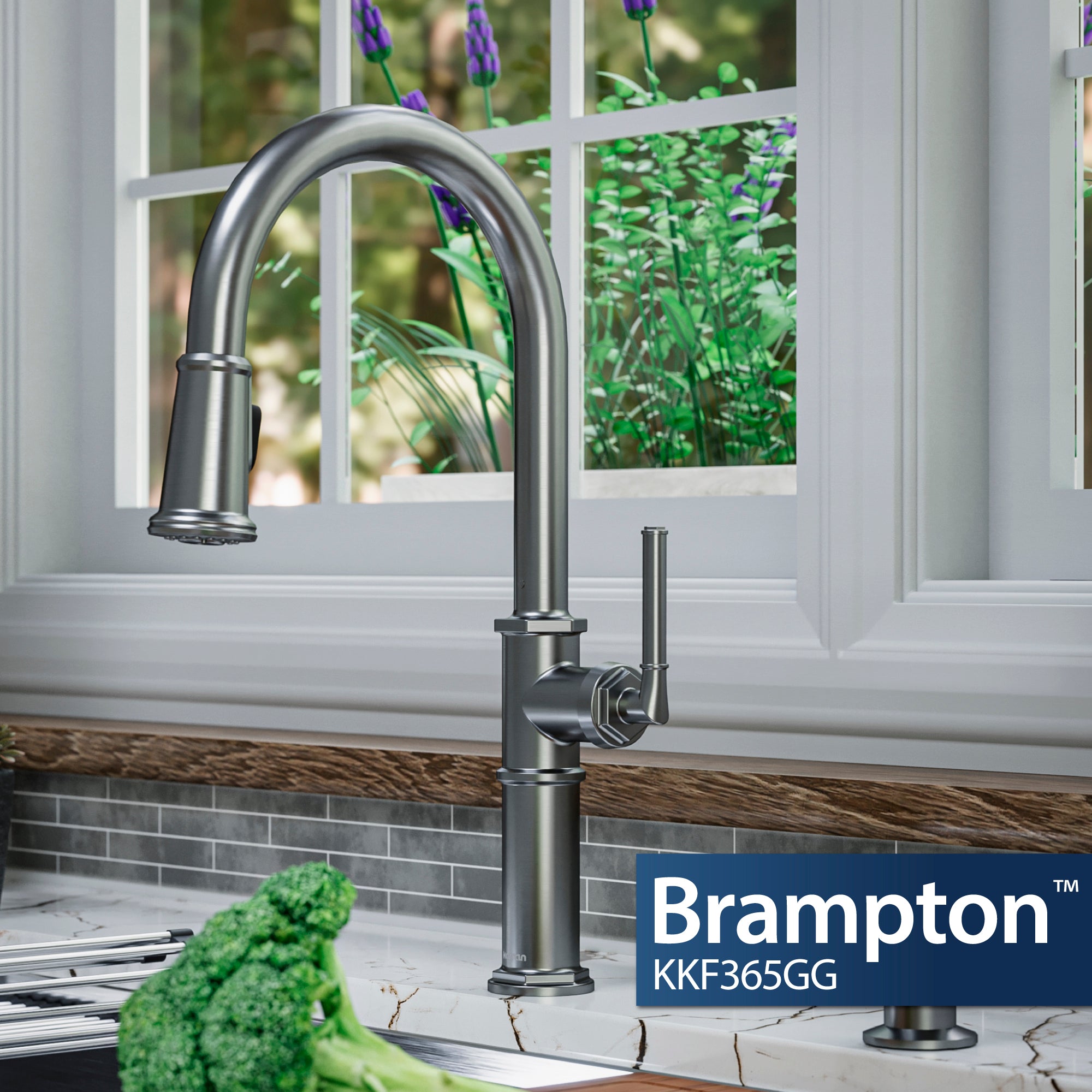 Alternate Image for Karran Brampton 1.8 GPM Single Lever Handle Lead-free Brass ADA Kitchen Faucet, Pull-Down, Gunmetal Grey, KKF365GG