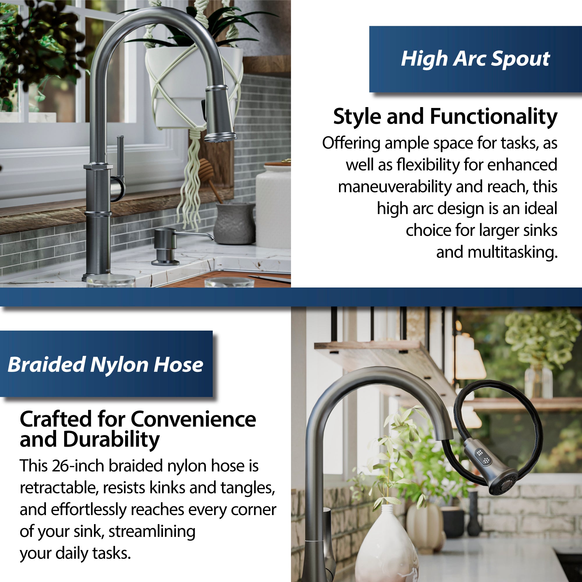 Alternate Image for Karran Brampton 1.8 GPM Single Lever Handle Lead-free Brass ADA Kitchen Faucet, Pull-Down, Gunmetal Grey, KKF365GG