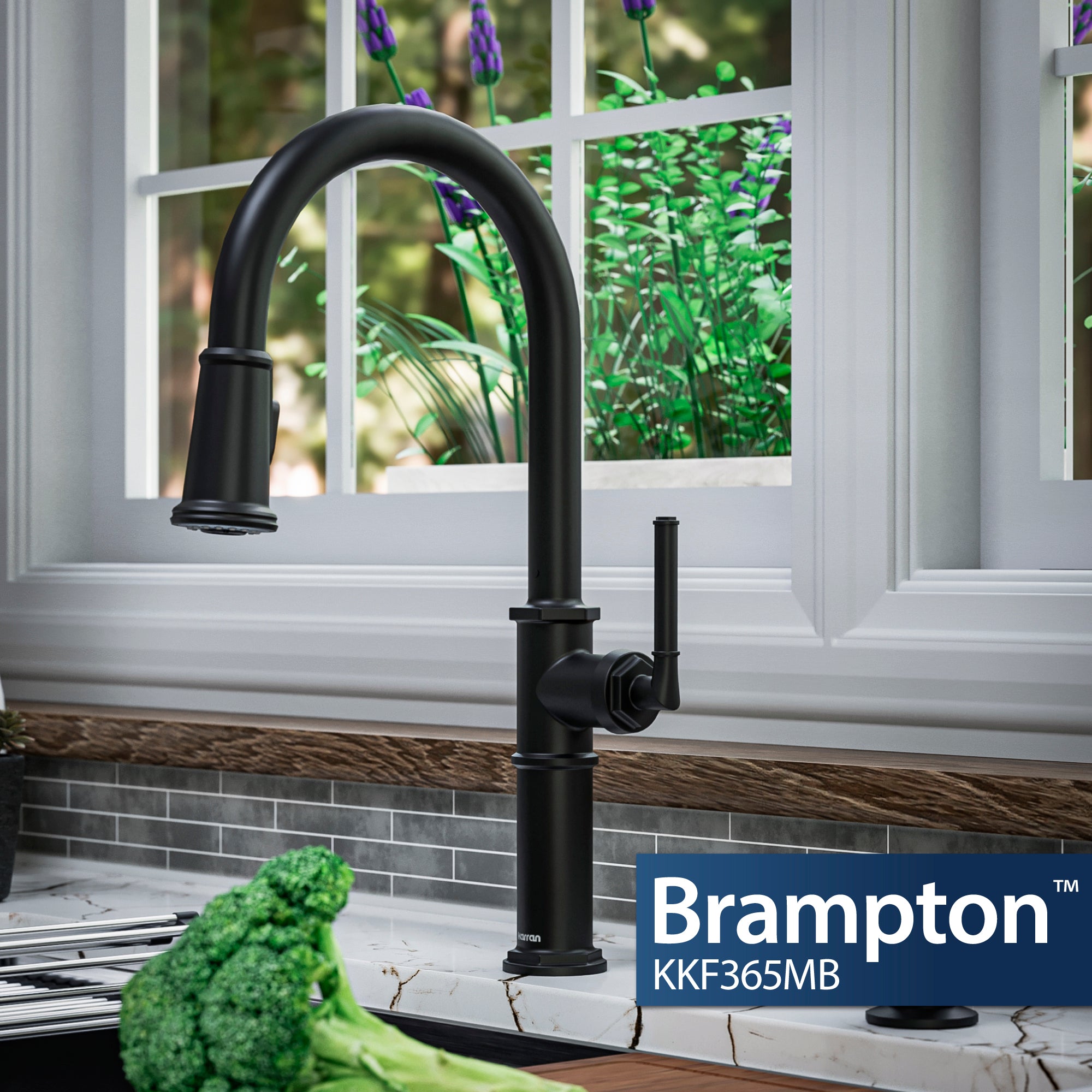 Alternate Image for Karran Brampton 1.8 GPM Single Lever Handle Lead-free Brass ADA Kitchen Faucet, Pull-Down, Matte Black, KKF365MB