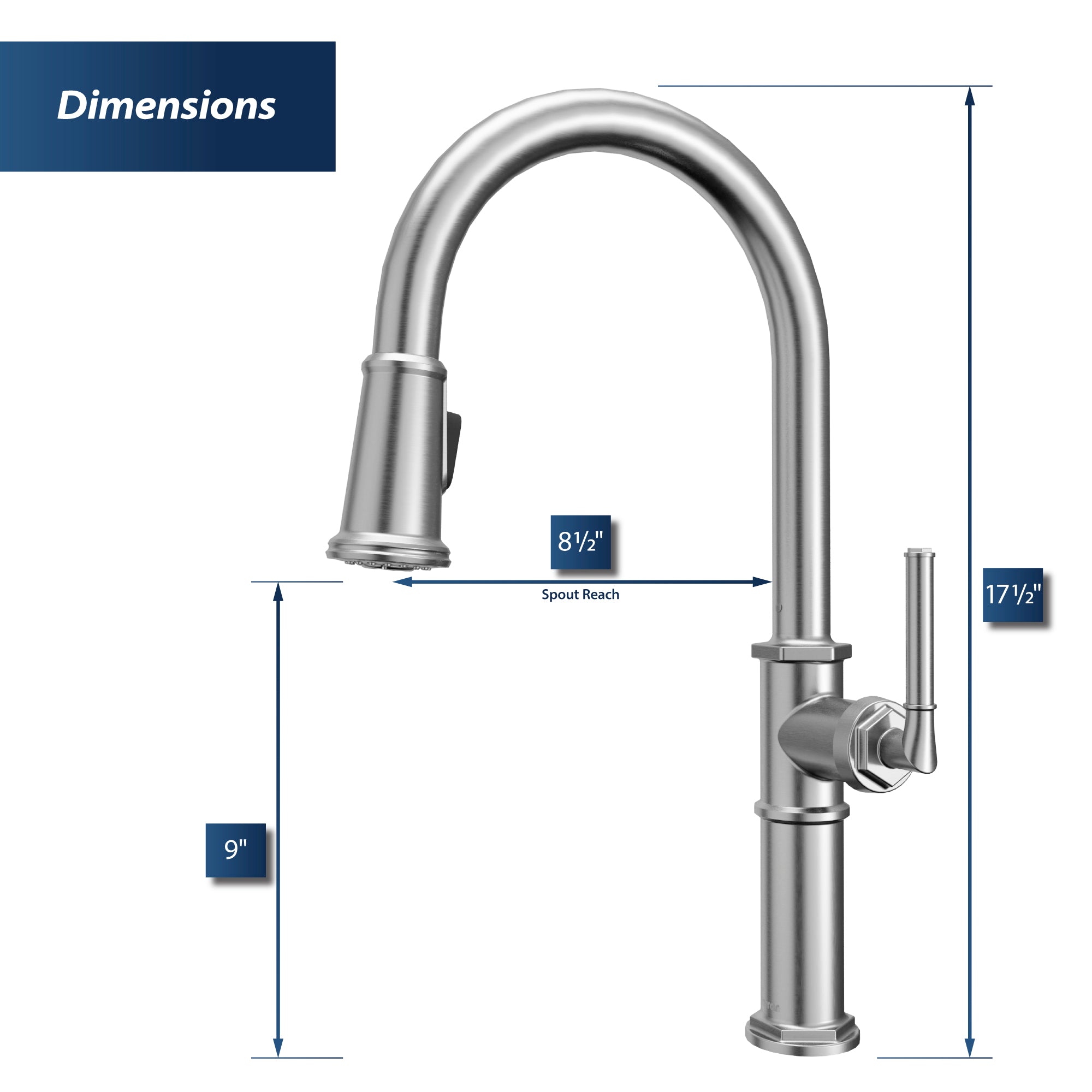 Alternate Image for Karran Brampton 1.8 GPM Single Lever Handle Lead-free Brass ADA Kitchen Faucet, Pull-Down, Stainless Steel, KKF365SS