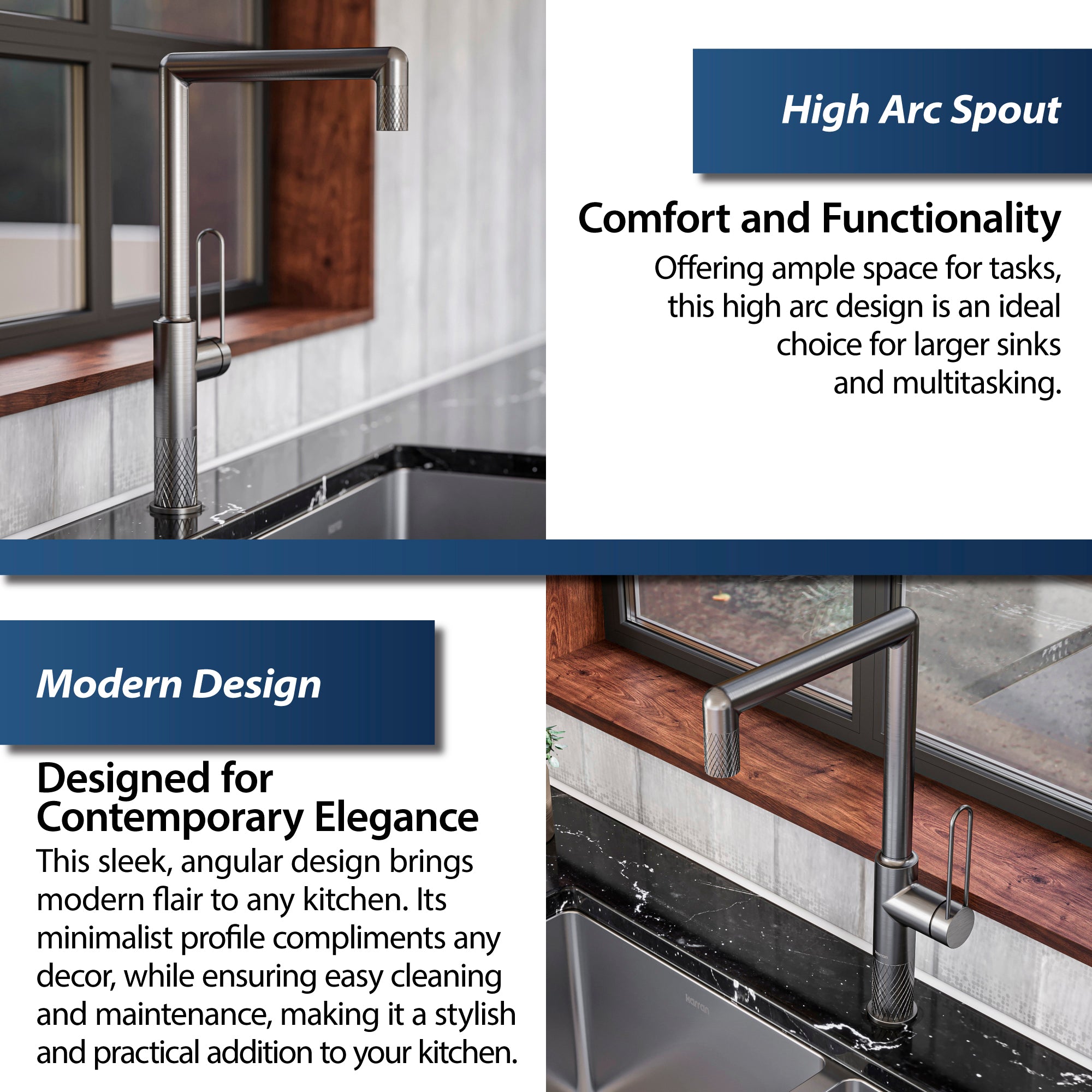 Alternate Image for Karran Sherman 1.8 GPM Single Lever Handle Lead-free Brass ADA Kitchen Faucet, Standard, Gunmetal Grey, KKF370GG