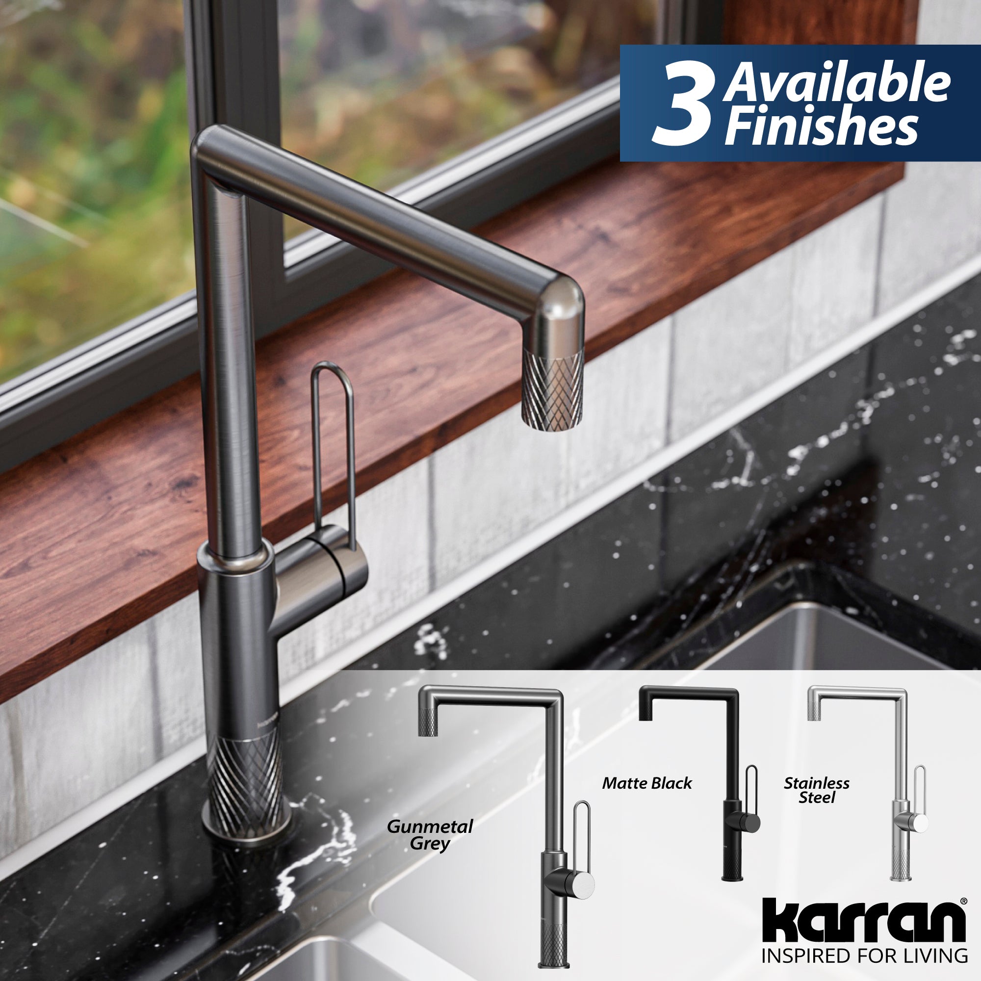 Alternate Image for Karran Sherman 1.8 GPM Single Lever Handle Lead-free Brass ADA Kitchen Faucet, Standard, Gunmetal Grey, KKF370GG