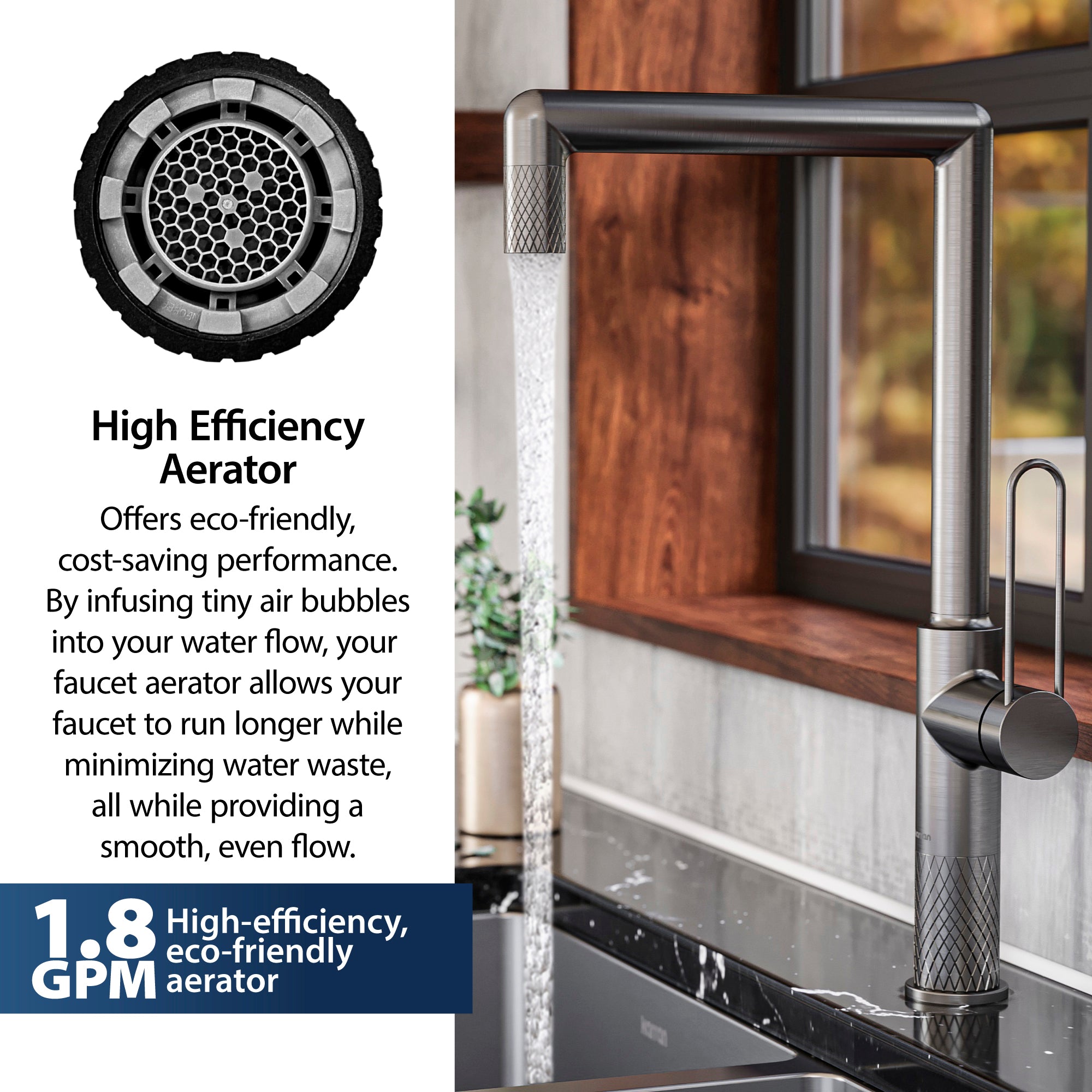 Alternate Image for Karran Sherman 1.8 GPM Single Lever Handle Lead-free Brass ADA Kitchen Faucet, Standard, Gunmetal Grey, KKF370GG