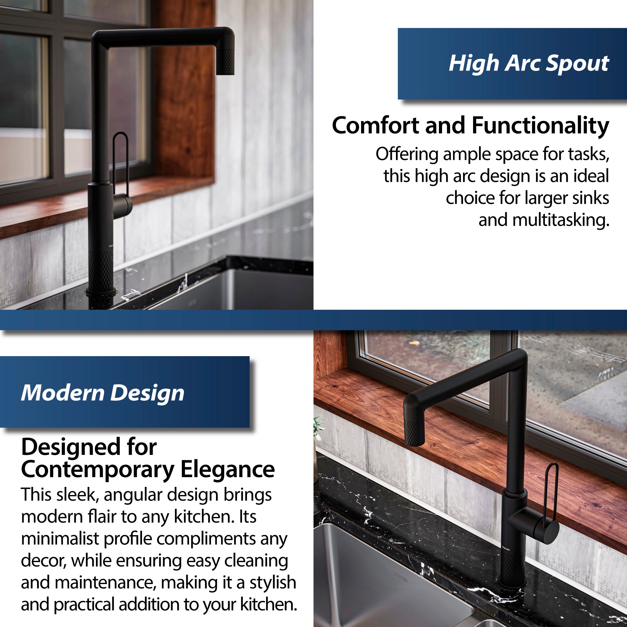 Alternate Image for Karran Sherman 1.8 GPM Single Lever Handle Lead-free Brass ADA Kitchen Faucet, Standard, Matte Black, KKF370MB