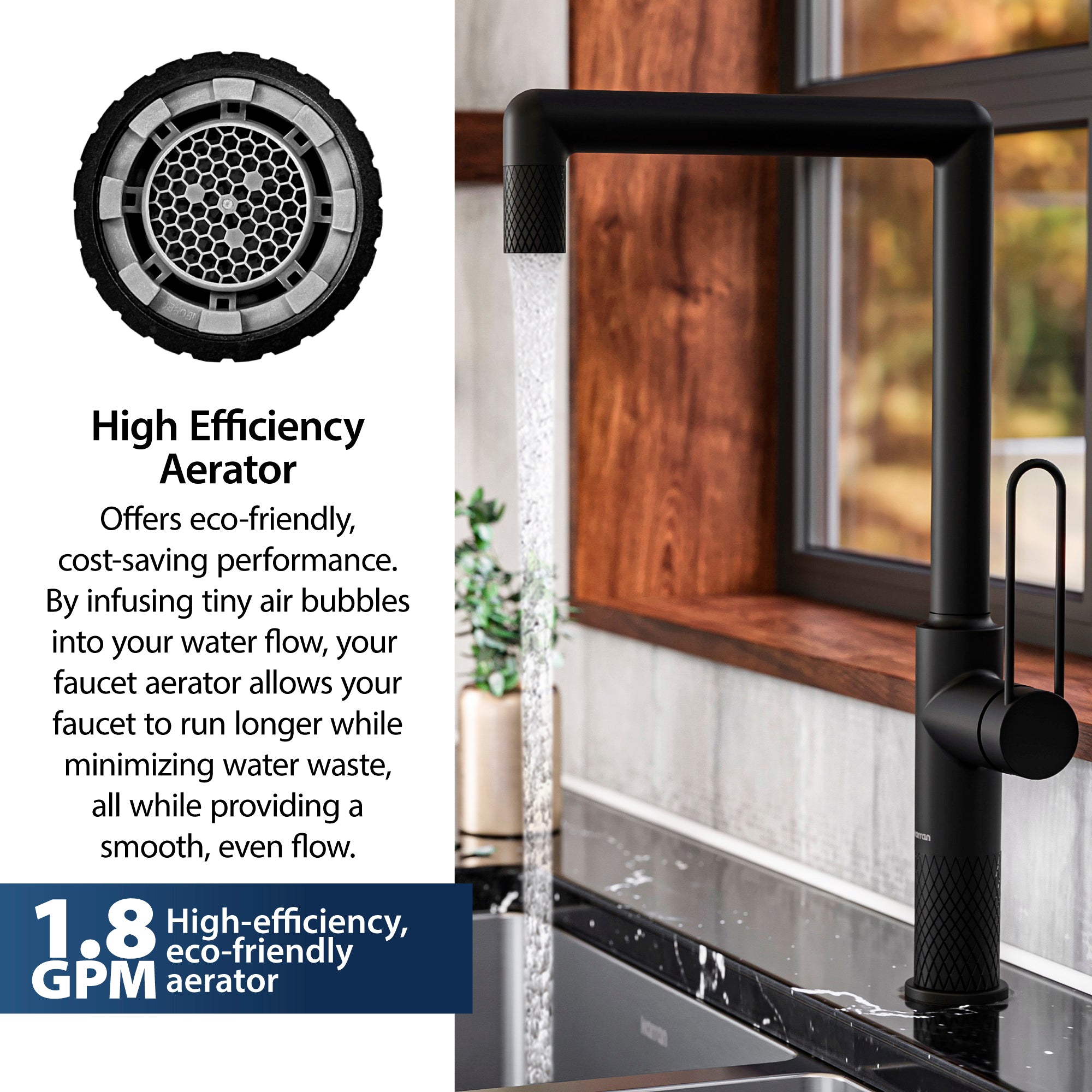 Alternate Image for Karran Sherman 1.8 GPM Single Lever Handle Lead-free Brass ADA Kitchen Faucet, Standard, Matte Black, KKF370MB