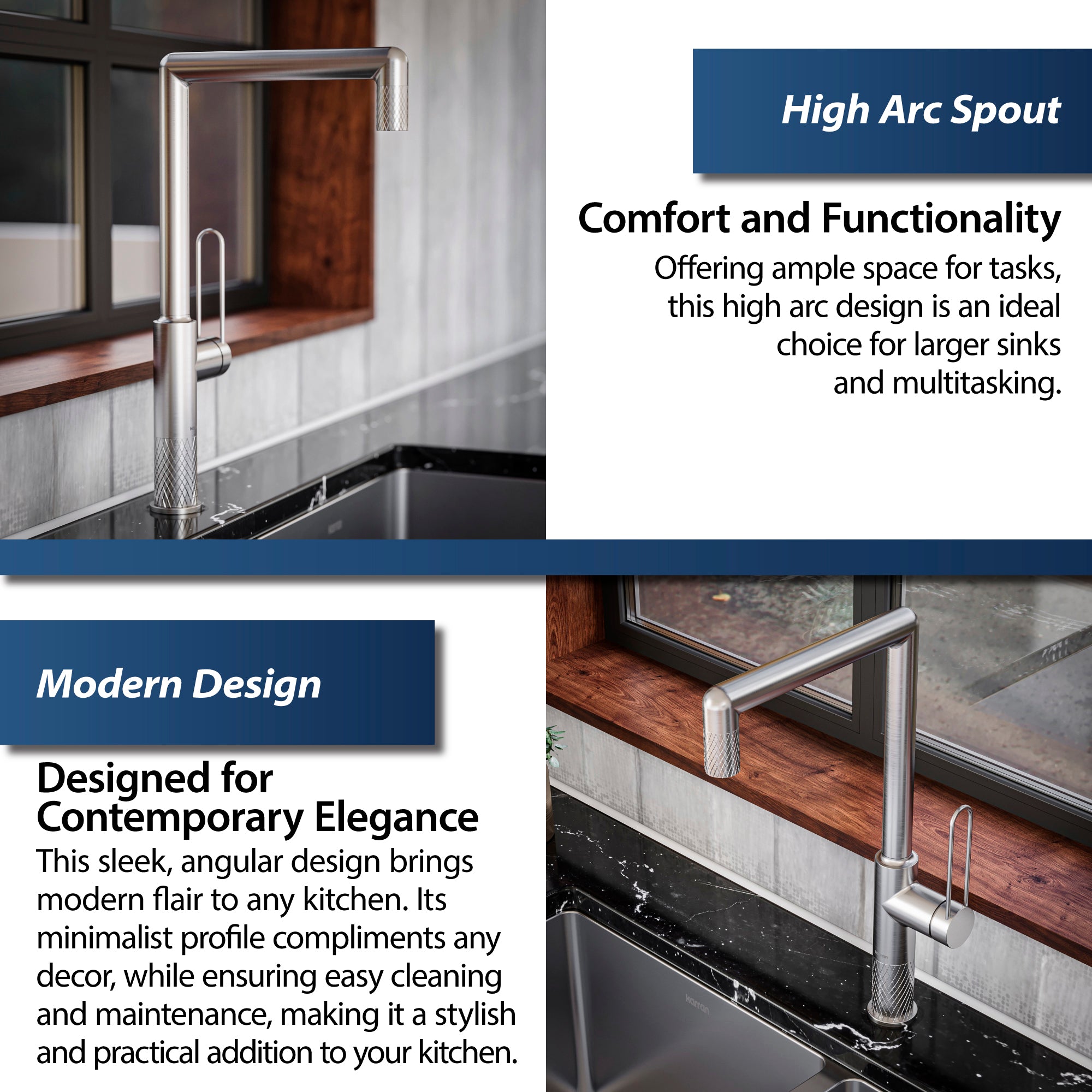 Alternate Image for Karran Sherman 1.8 GPM Single Lever Handle Lead-free Brass ADA Kitchen Faucet, Standard, Stainless Steel, KKF370SS