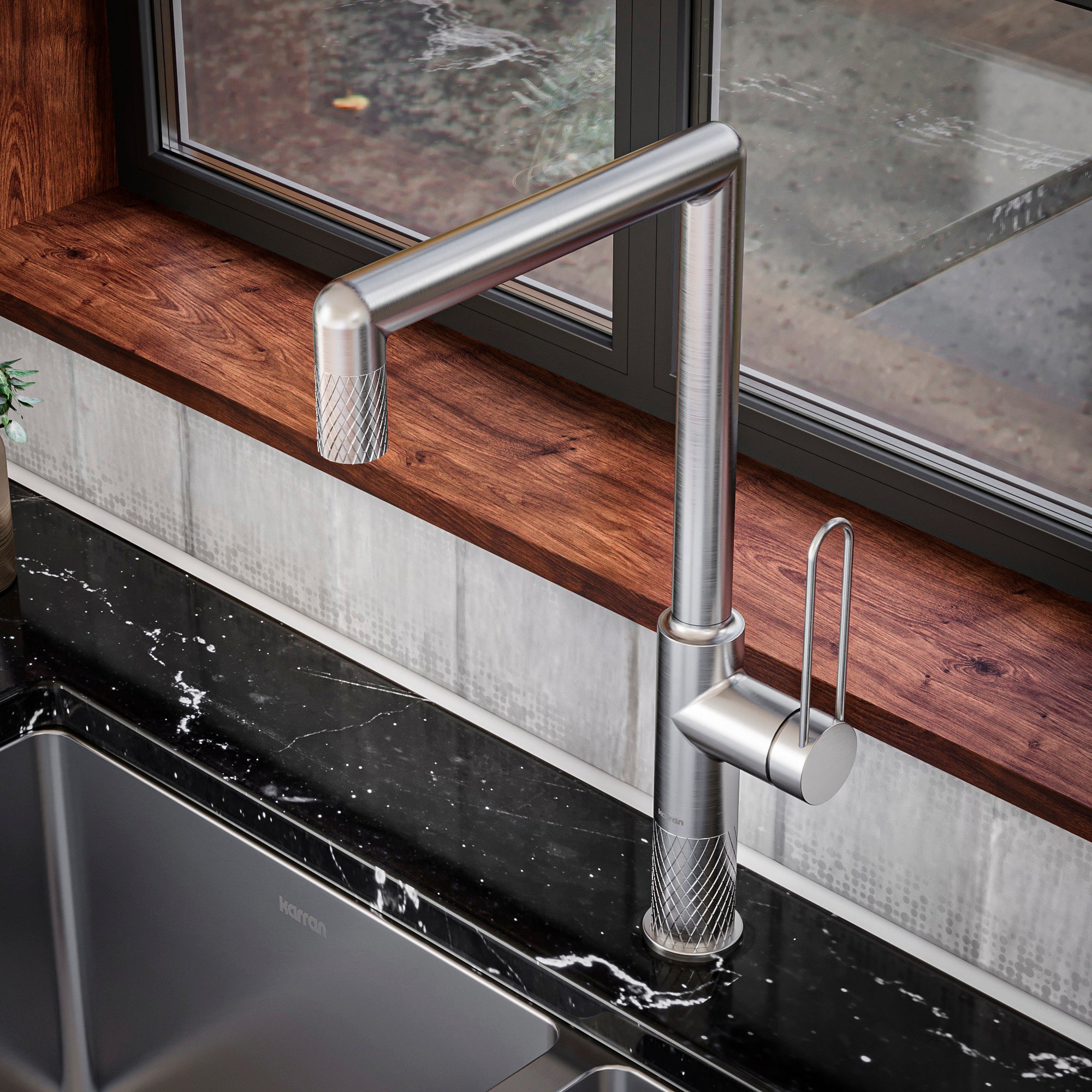 Alternate Image for Karran Sherman 1.8 GPM Single Lever Handle Lead-free Brass ADA Kitchen Faucet, Standard, Stainless Steel, KKF370SS