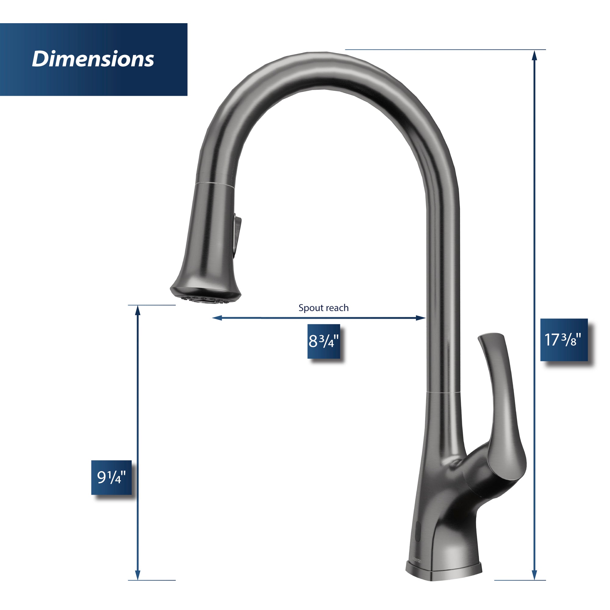 Alternate Image for Karran Chantilly 1.8 GPM Single Lever Handle Lead-free Brass ADA Touchless Kitchen Faucet, Pull-Down, Gunmetal Grey, KKF375GG