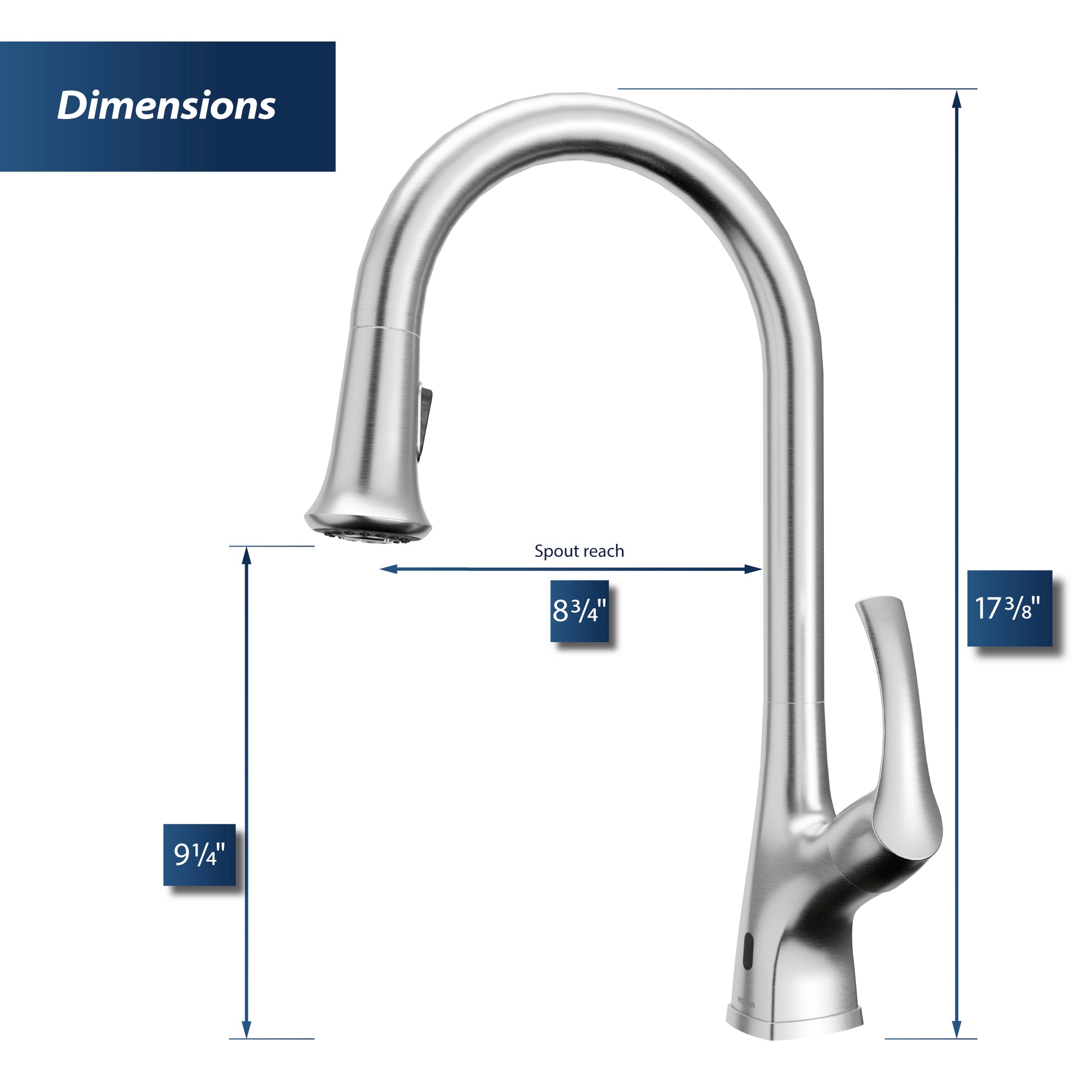 Alternate Image for Karran Chantilly 1.8 GPM Single Lever Handle Lead-free Brass ADA Touchless Kitchen Faucet, Pull-Down, Stainless Steel, KKF375SS