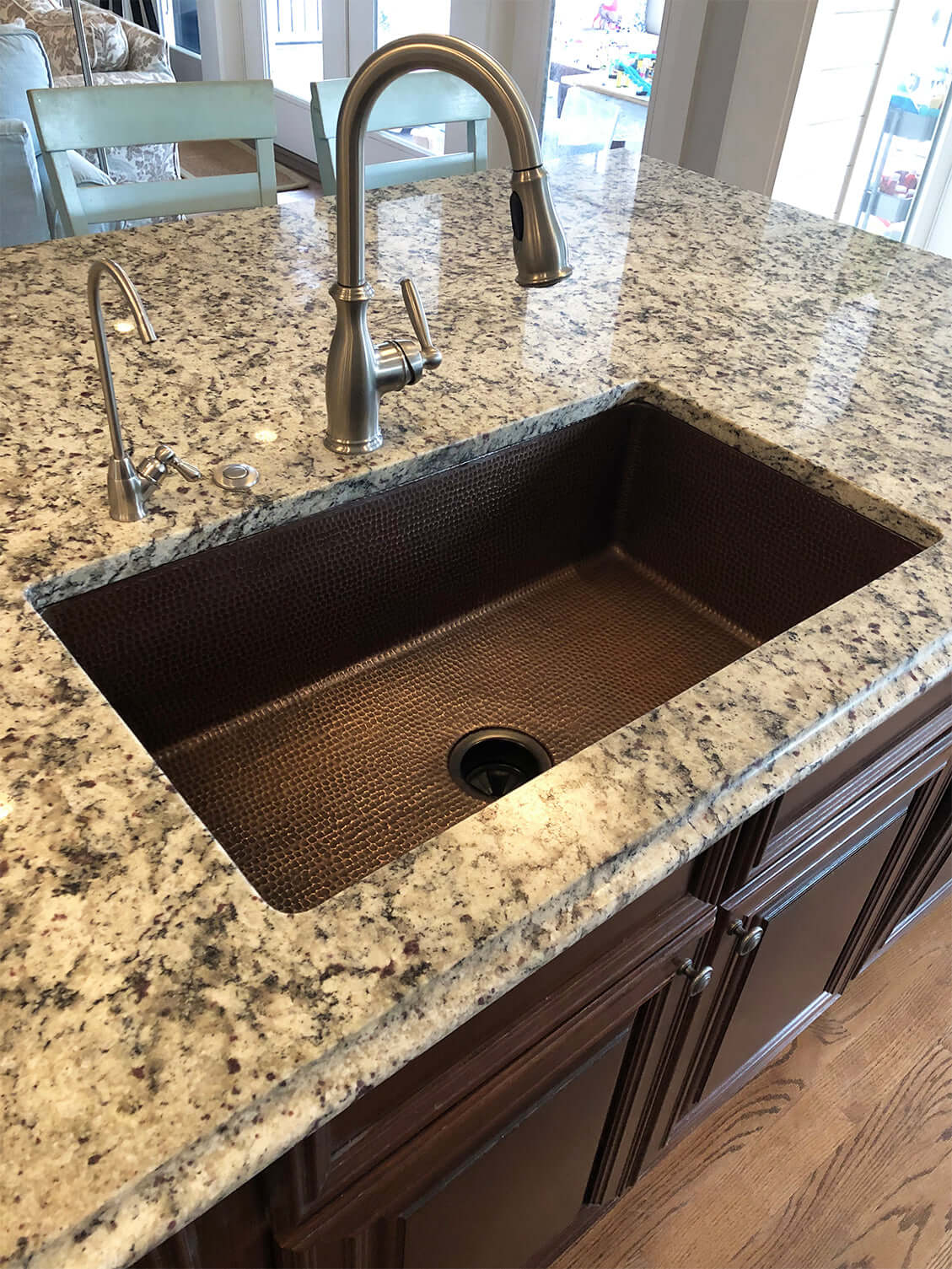 Alternate Image for Premier Copper Products 33" Copper Kitchen Sink, Oil Rubbed Bronze, KSDB33199