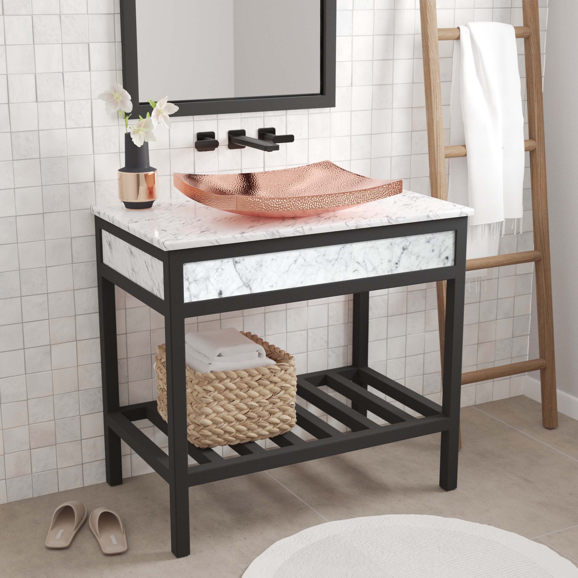 Native Trails Kohani 20" x 15" Rectangle Vessel Copper Bathroom Sink, Polished Copper, CPS457