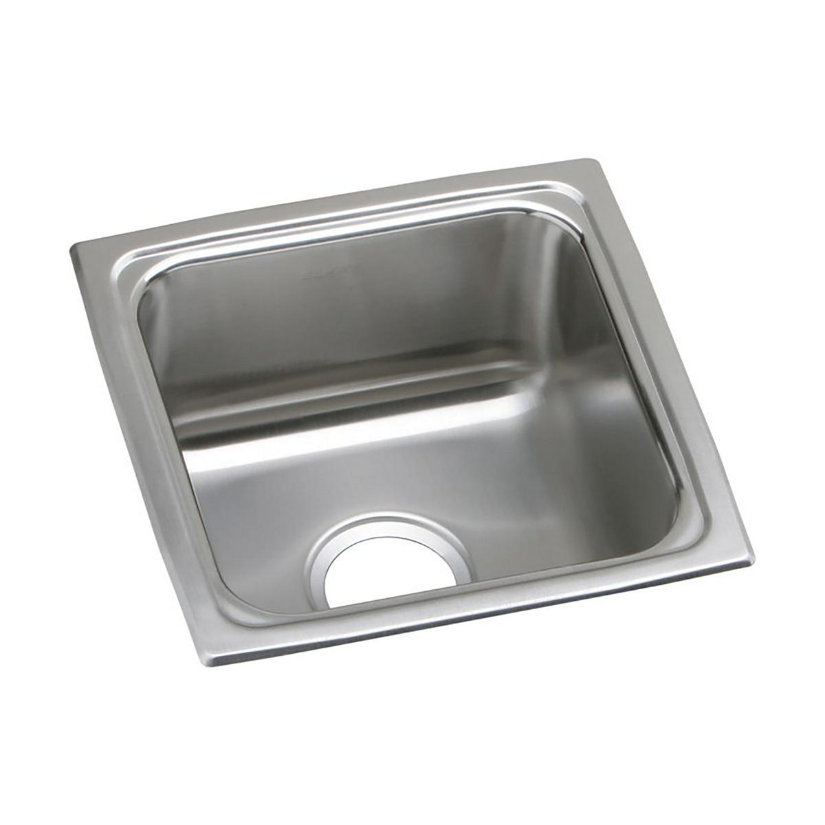 Elkay Lustertone Classic 15" Square Stainless Steel ADA Bar/Prep Sink, Lustrous Satin, 18 Gauge, LFRAD151555